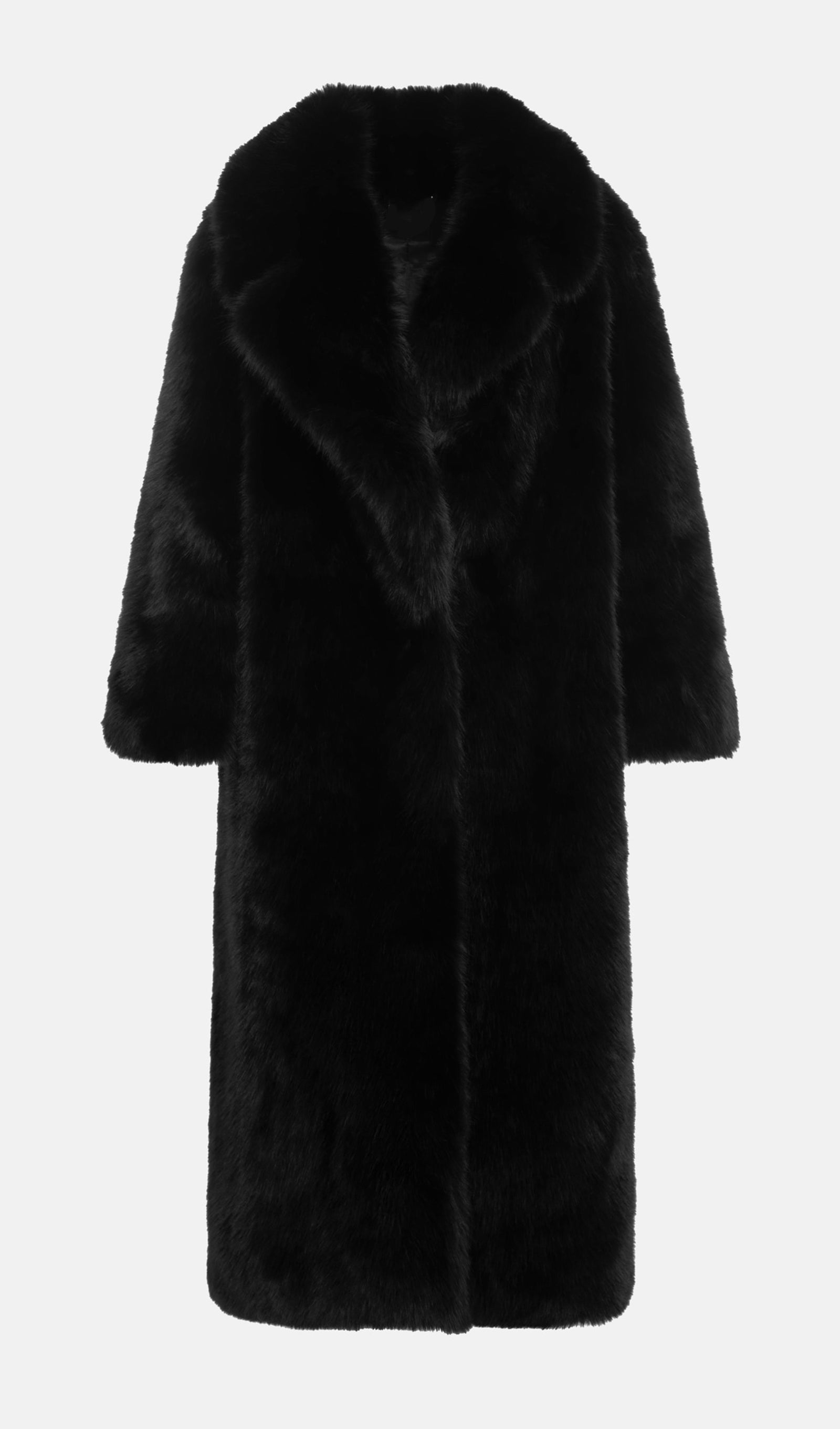 Trendy Siyah Maksi Boy Eko-Ceket