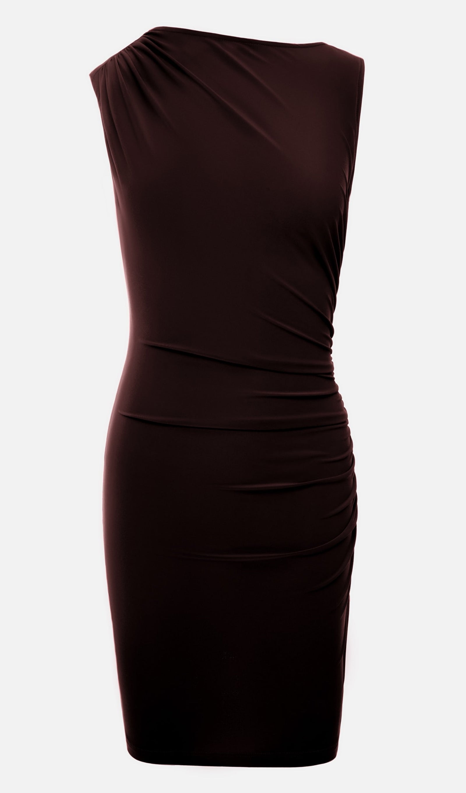 Asimetrik Omuz Geniş Bantlı Mini Elbise