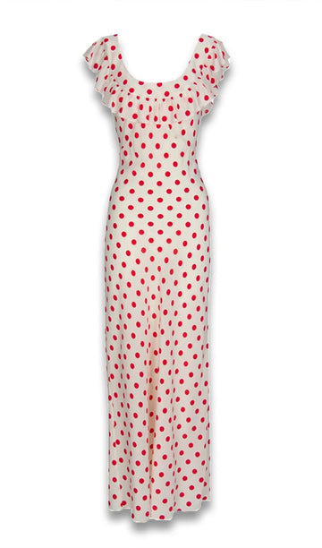 Puantiyeli Maksi Elbise