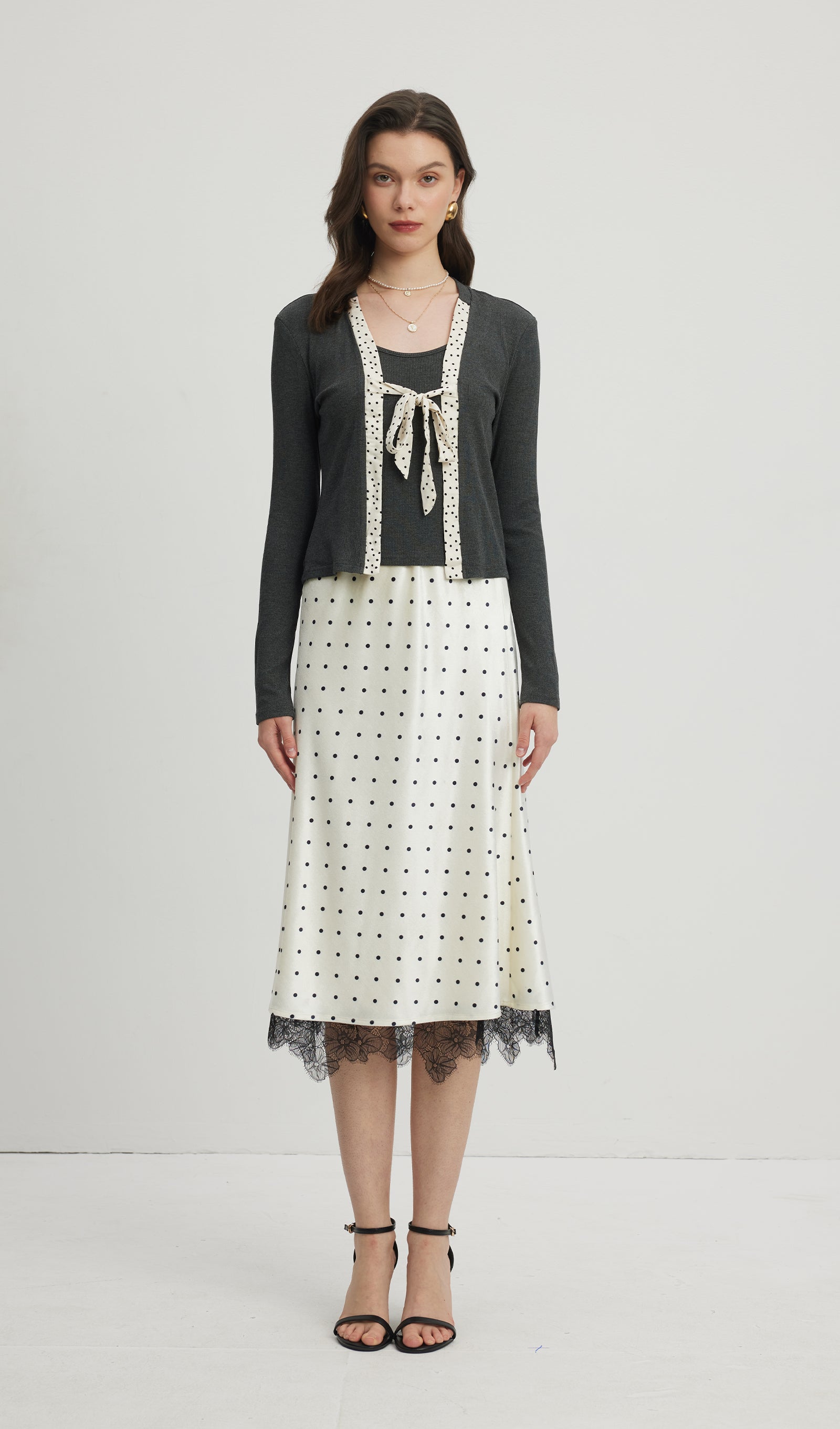 Puantiyeli Midi Etek