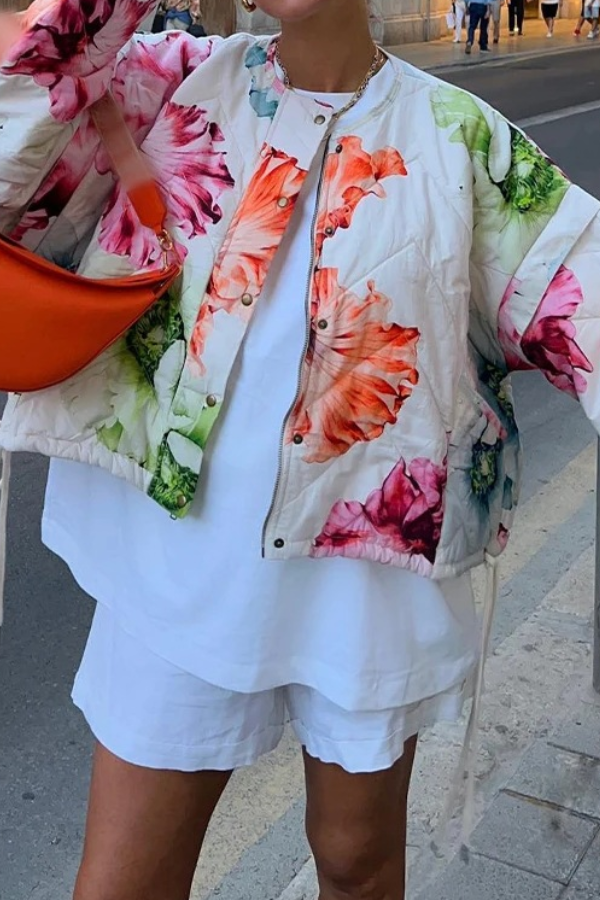 Baskılı Uzun Kollu Ceket