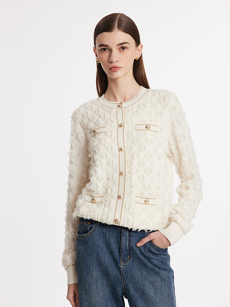 Saf Yün Örme Kadın Hırka