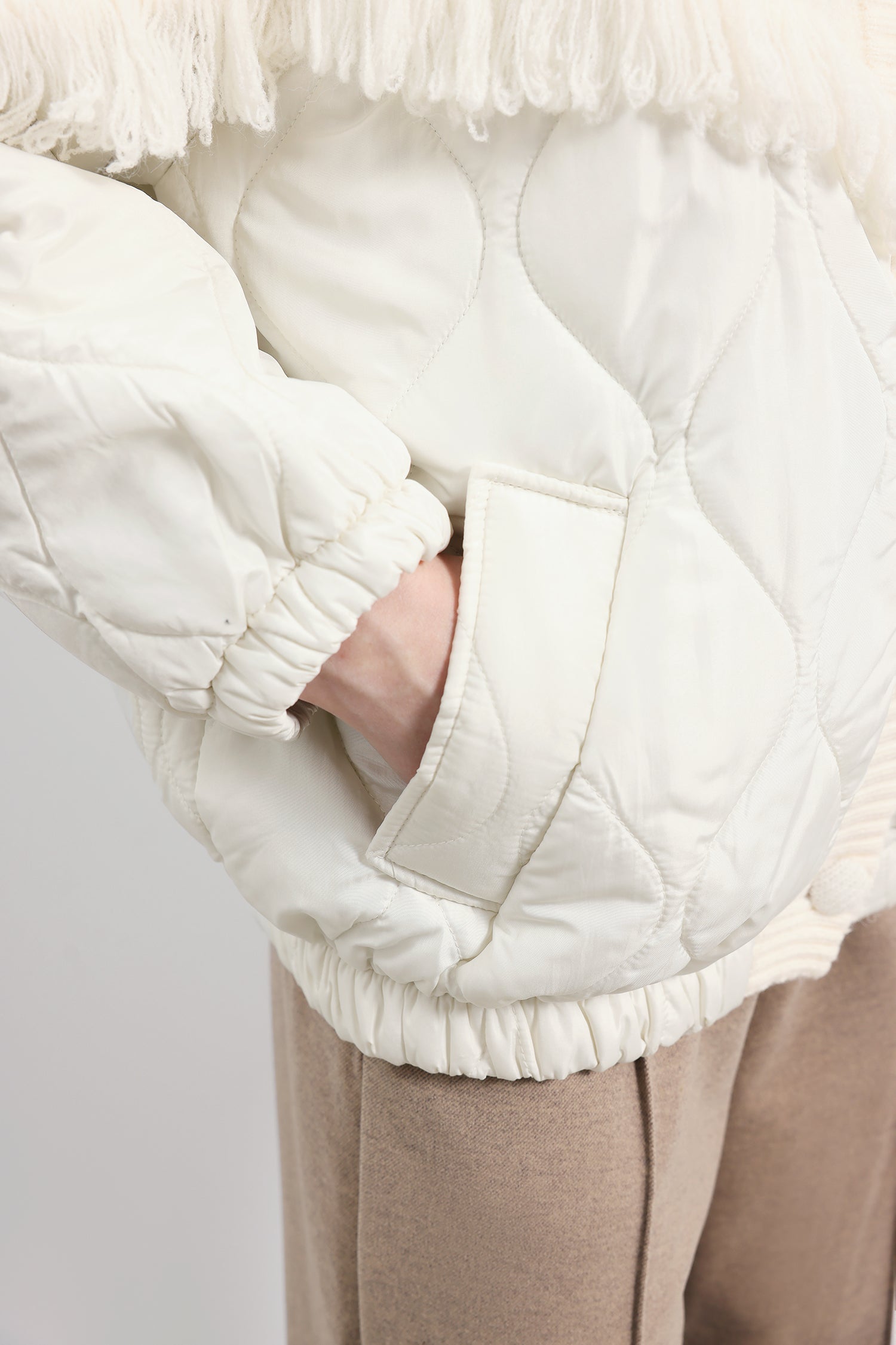 Aran Saçak süslemeli örgü Ceket