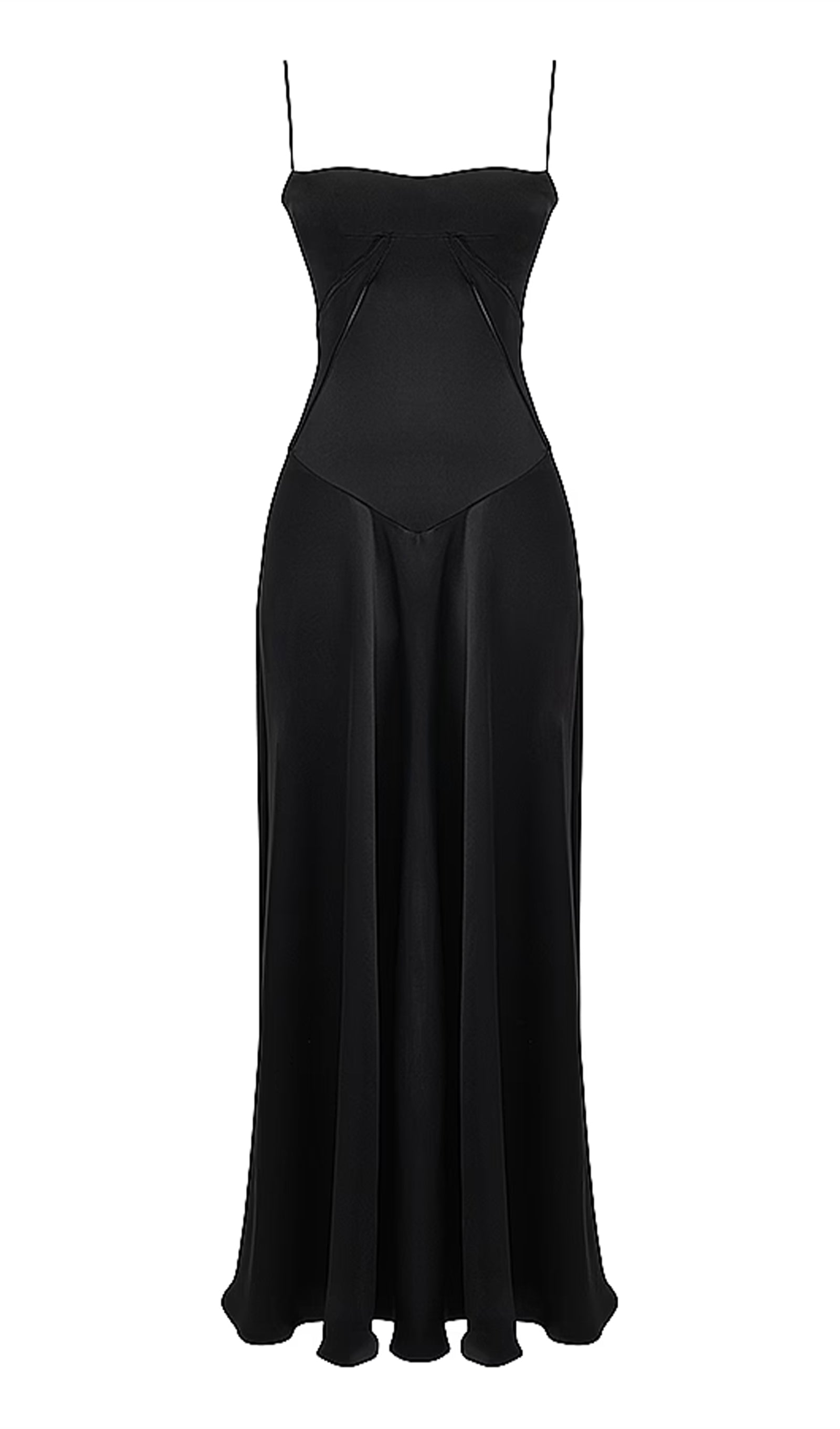 Saten Dantelli Maksi Elbise