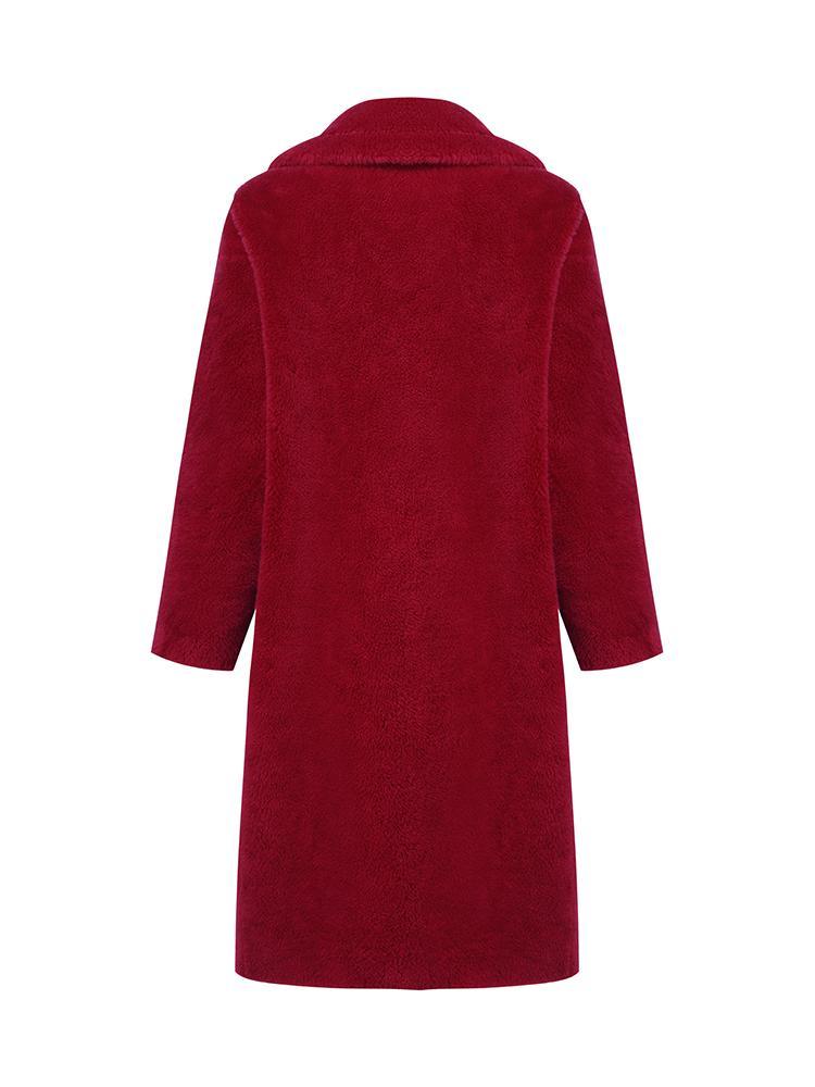 Teddy Kuzu Yünü Yaka Oversized Kaban