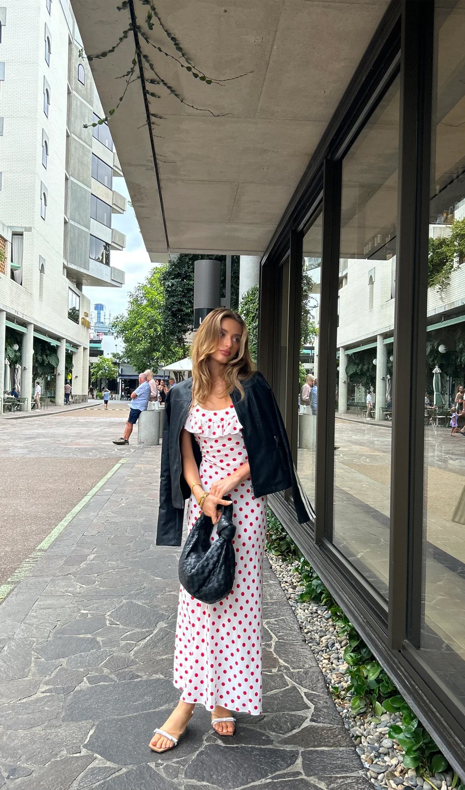 Puantiyeli Maksi Elbise