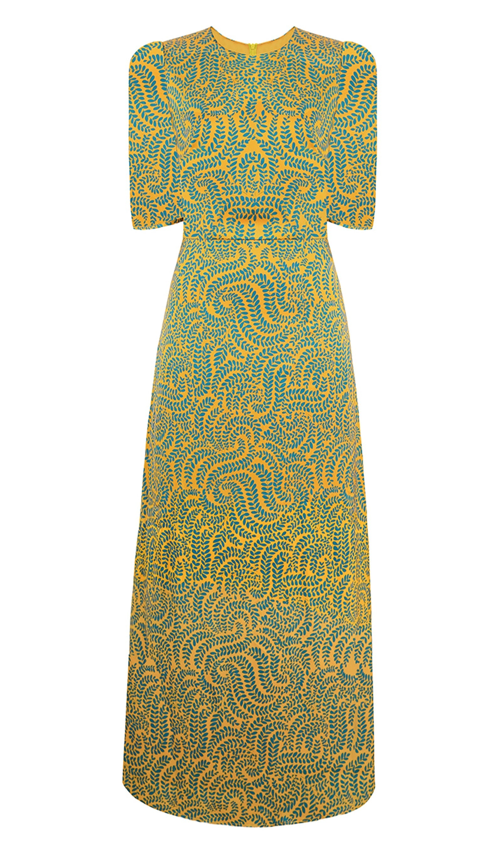 Çiçekli Saten Benzersiz Dar Kesim Maksi Elbise