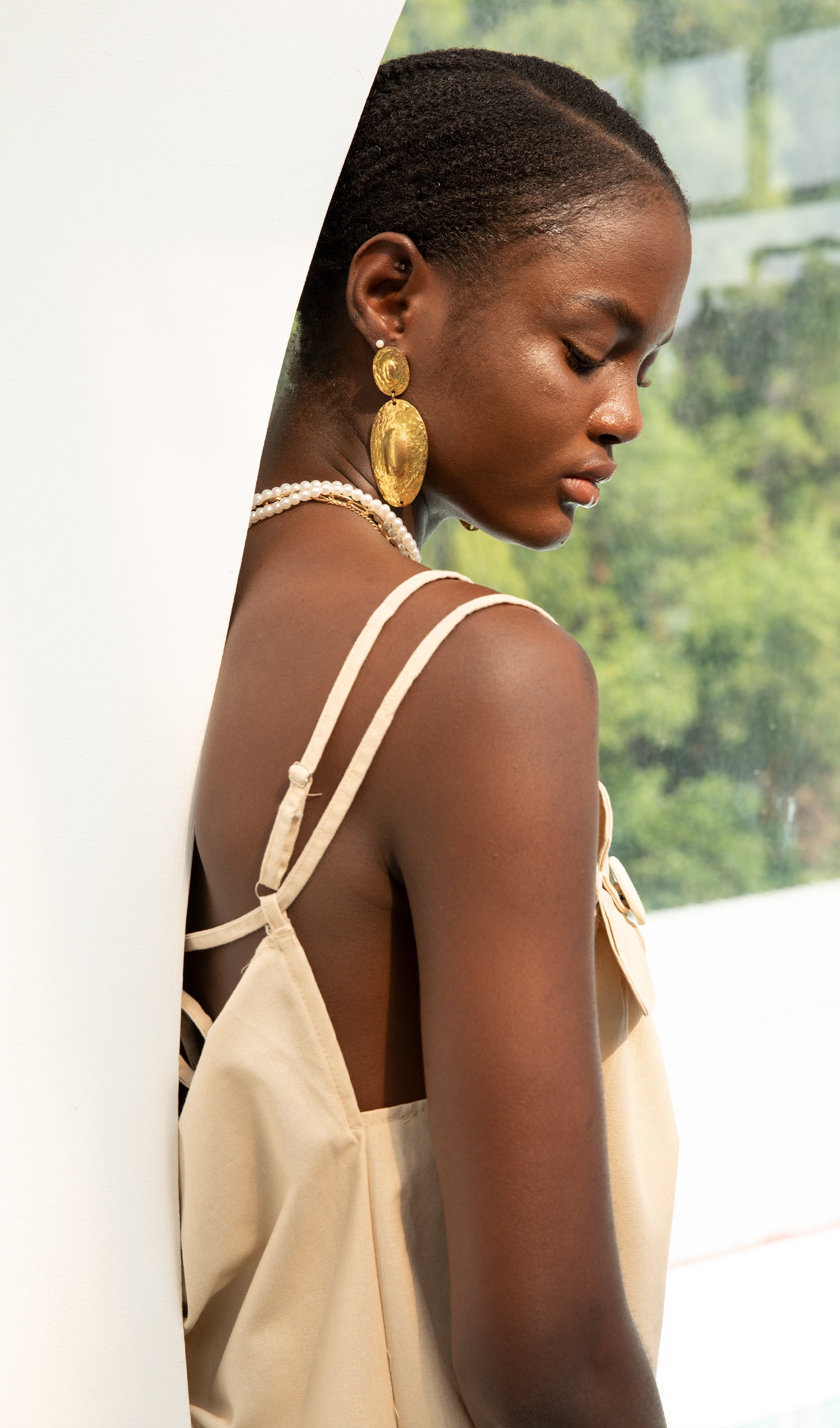 Trendy V Yaka Çiçekli Yüksek Yırtmaçlı Maksi Elbise