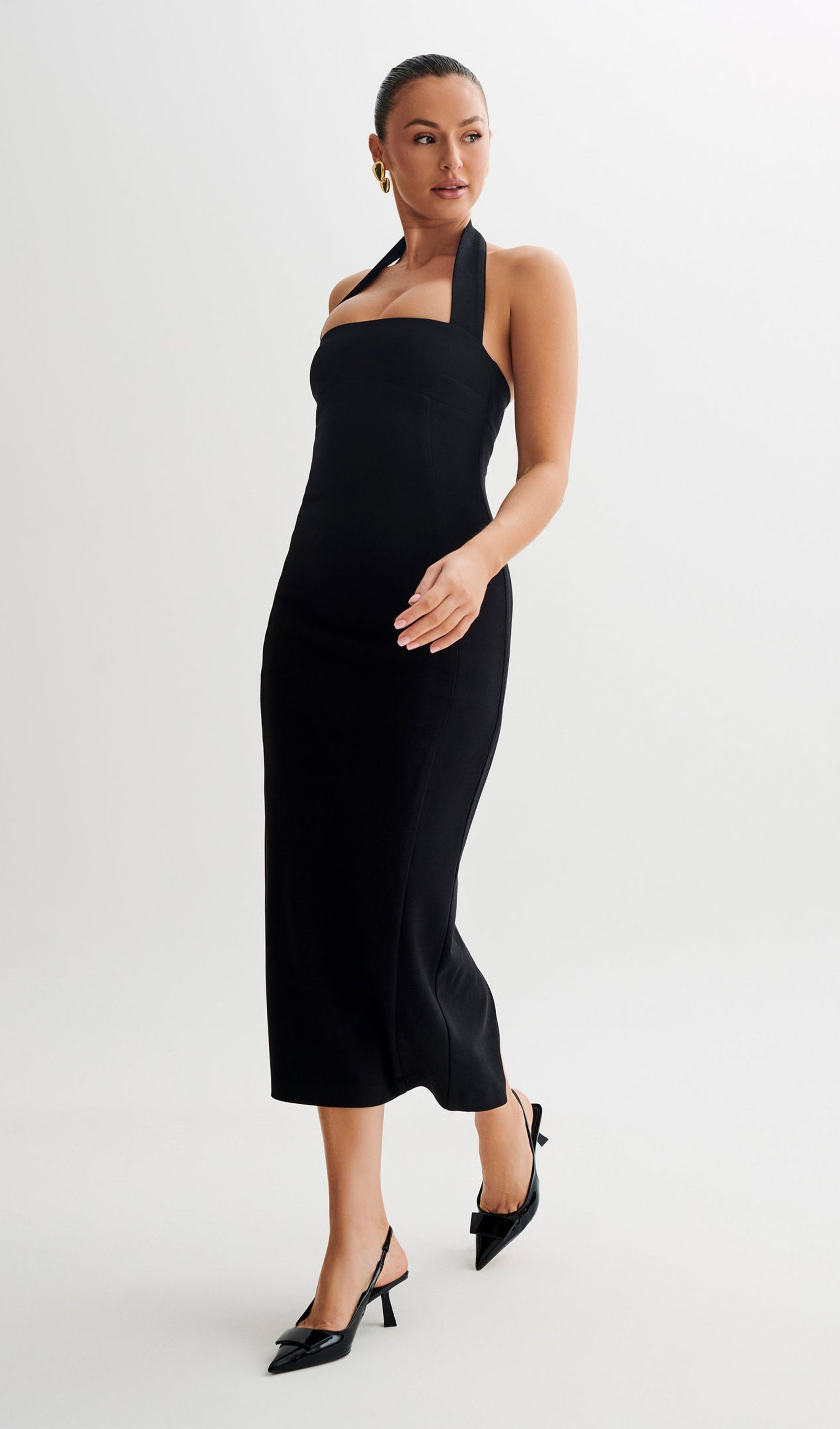 Teressa Elbise Halter Midi Elbise