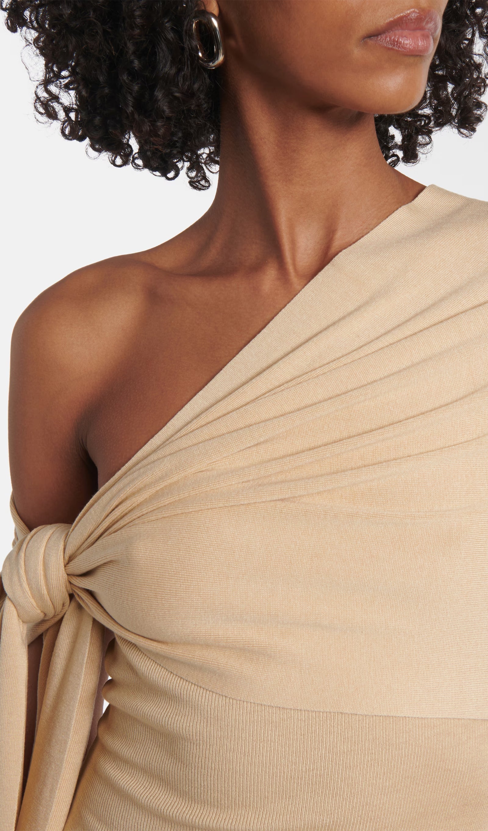 Tek Omuz Dantelli Mini Elbise