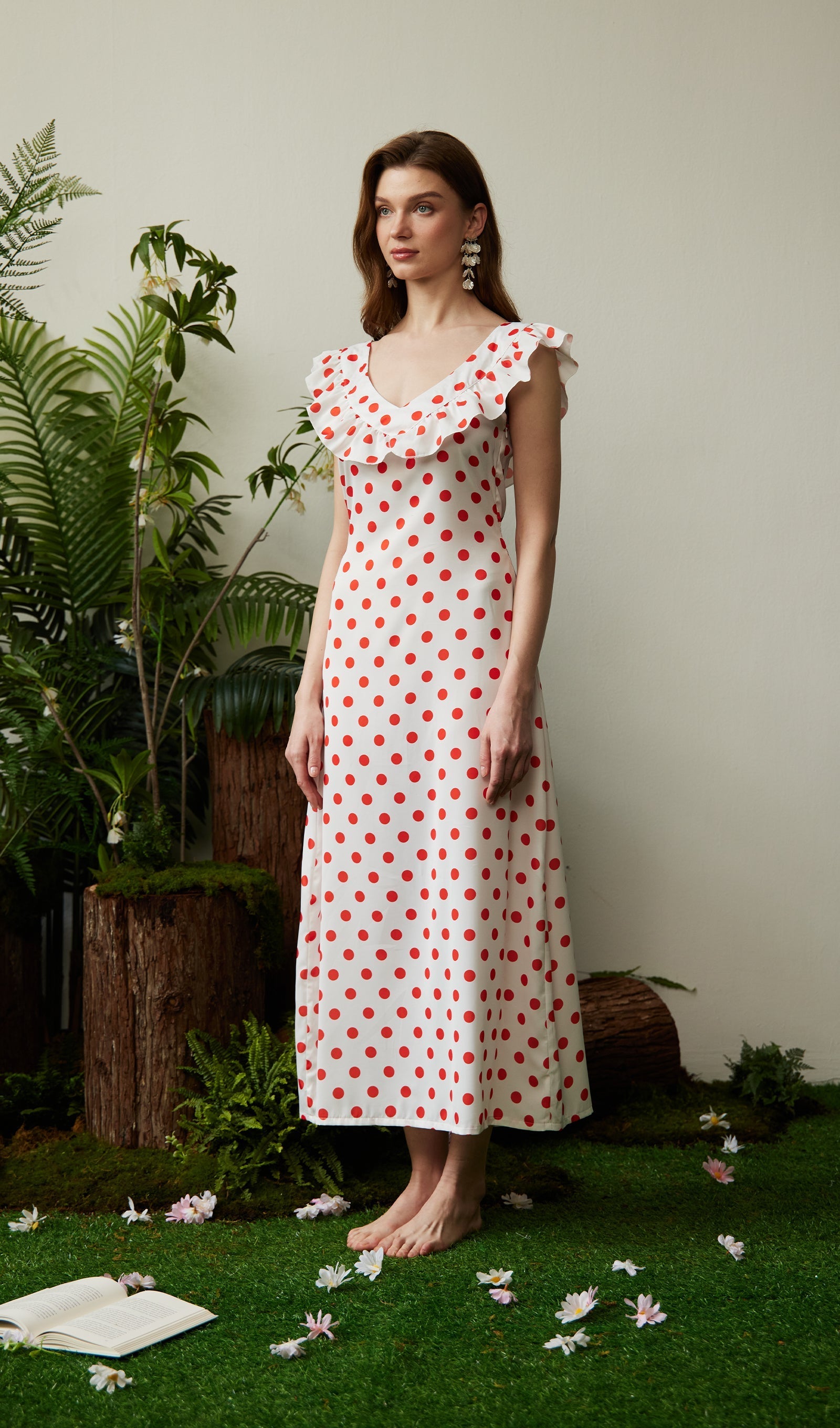 Puantiyeli Maksi Elbise