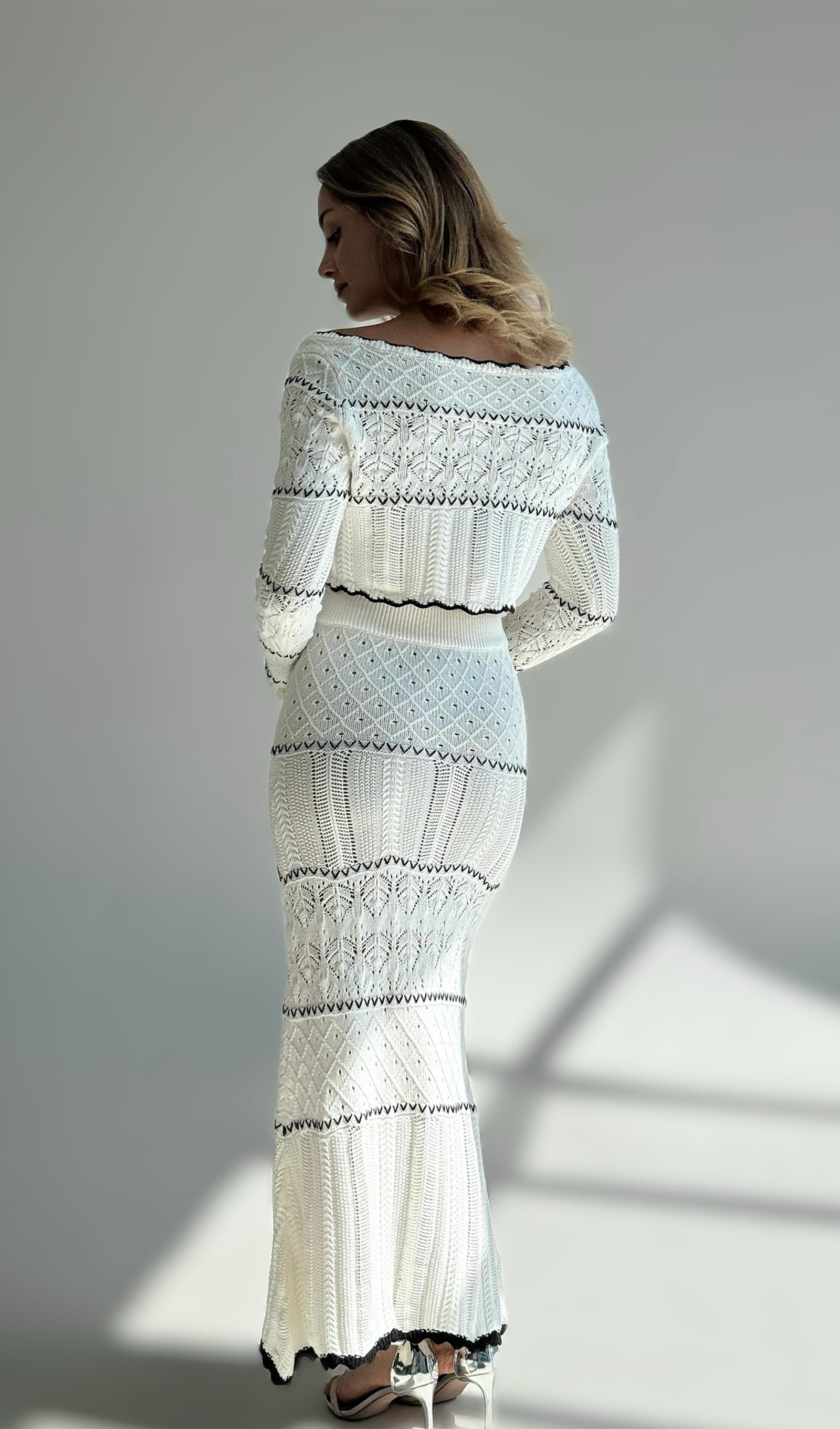 Biye Örgü İki Parça Takım Maksi Etek