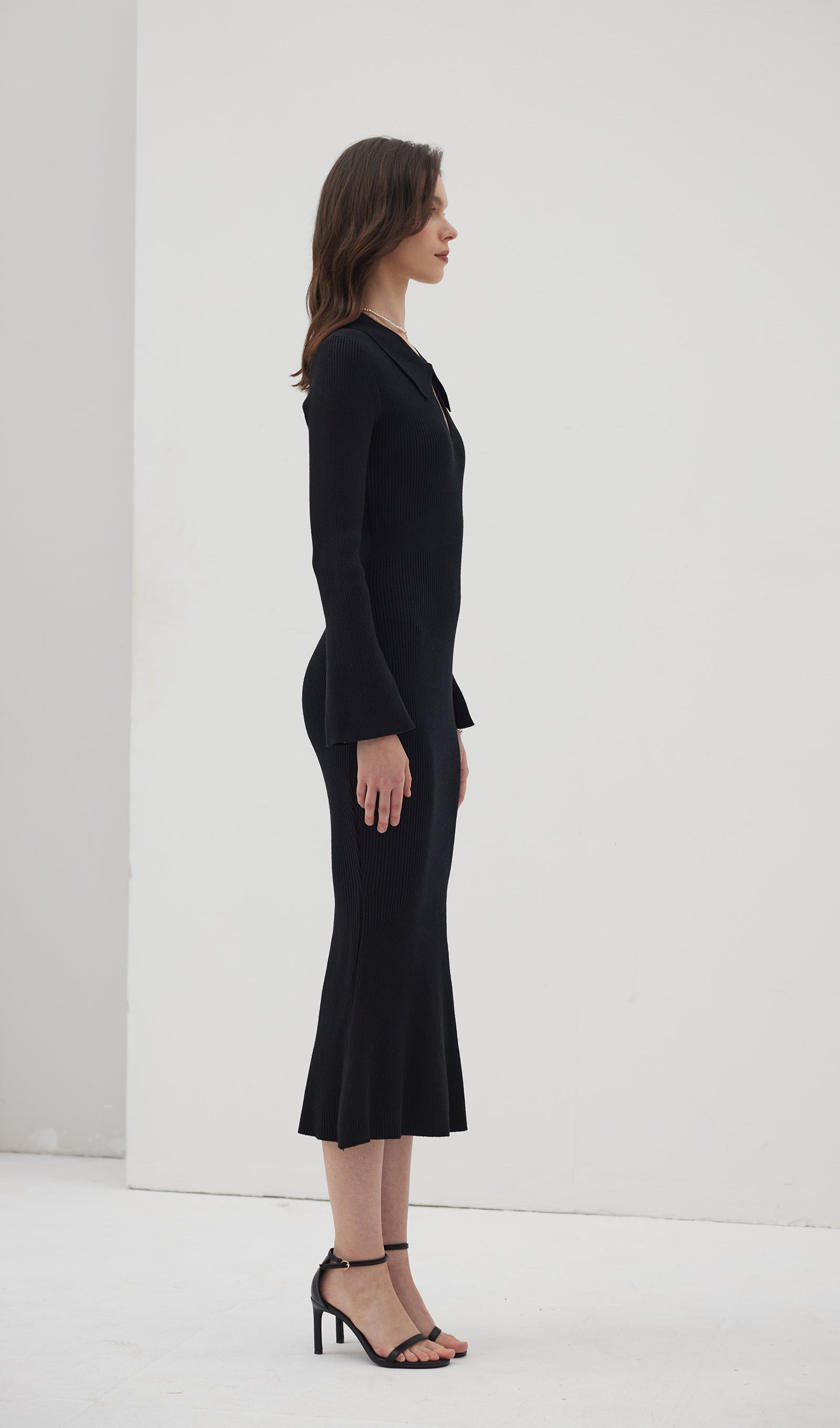 Düz Örme İçi Boş Maksi Elbise