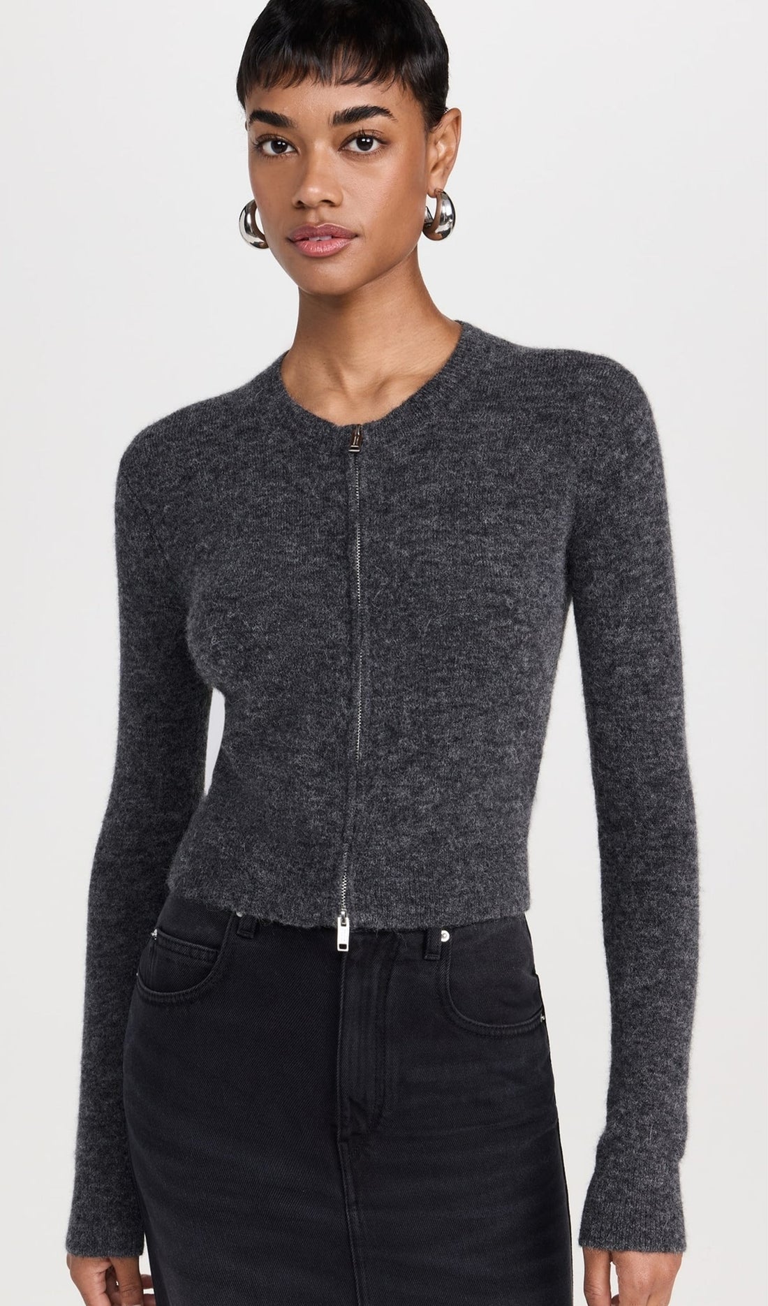 Yün Gri Hırka Üst