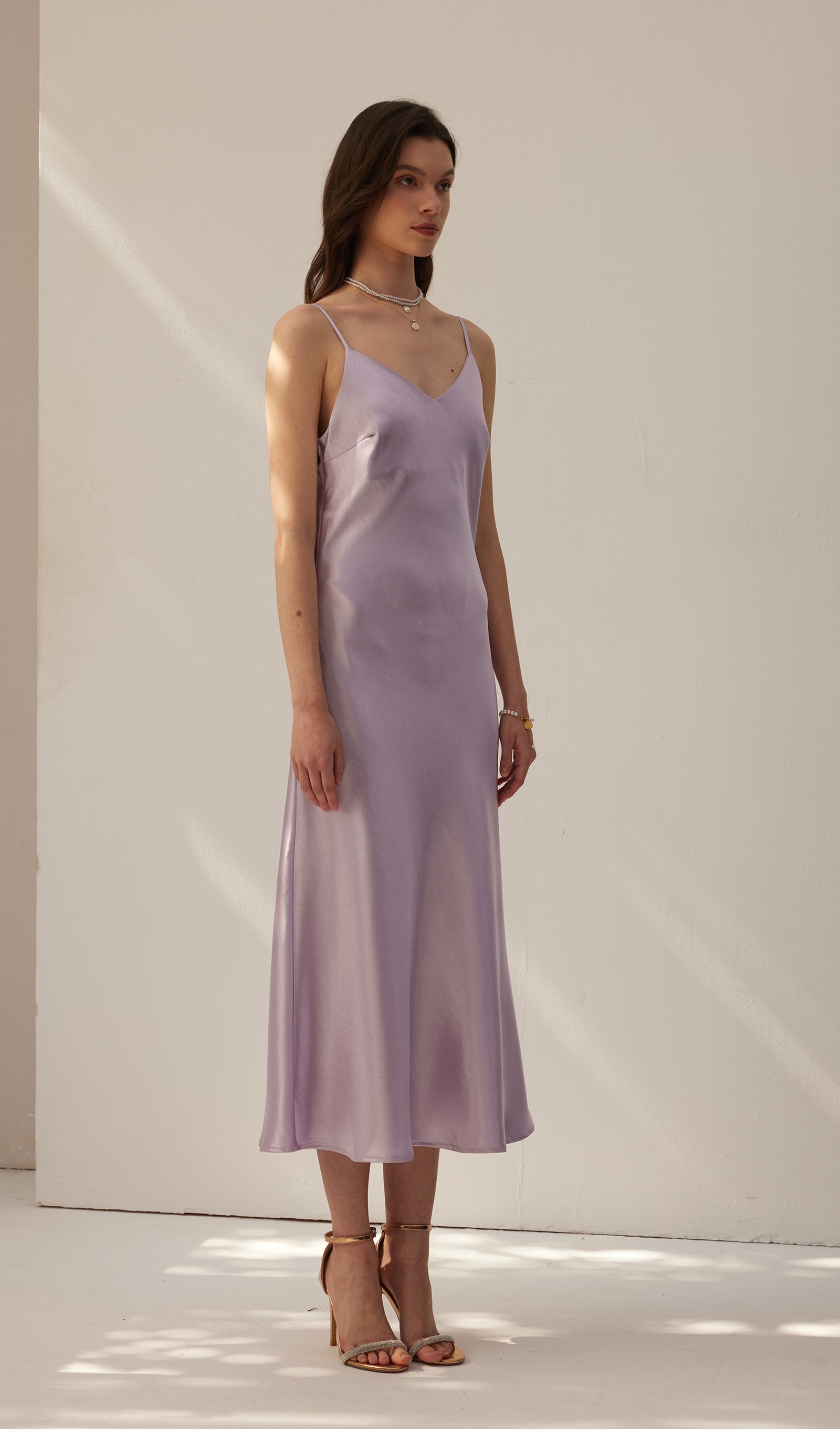 Saten Yelekli Midi Elbise