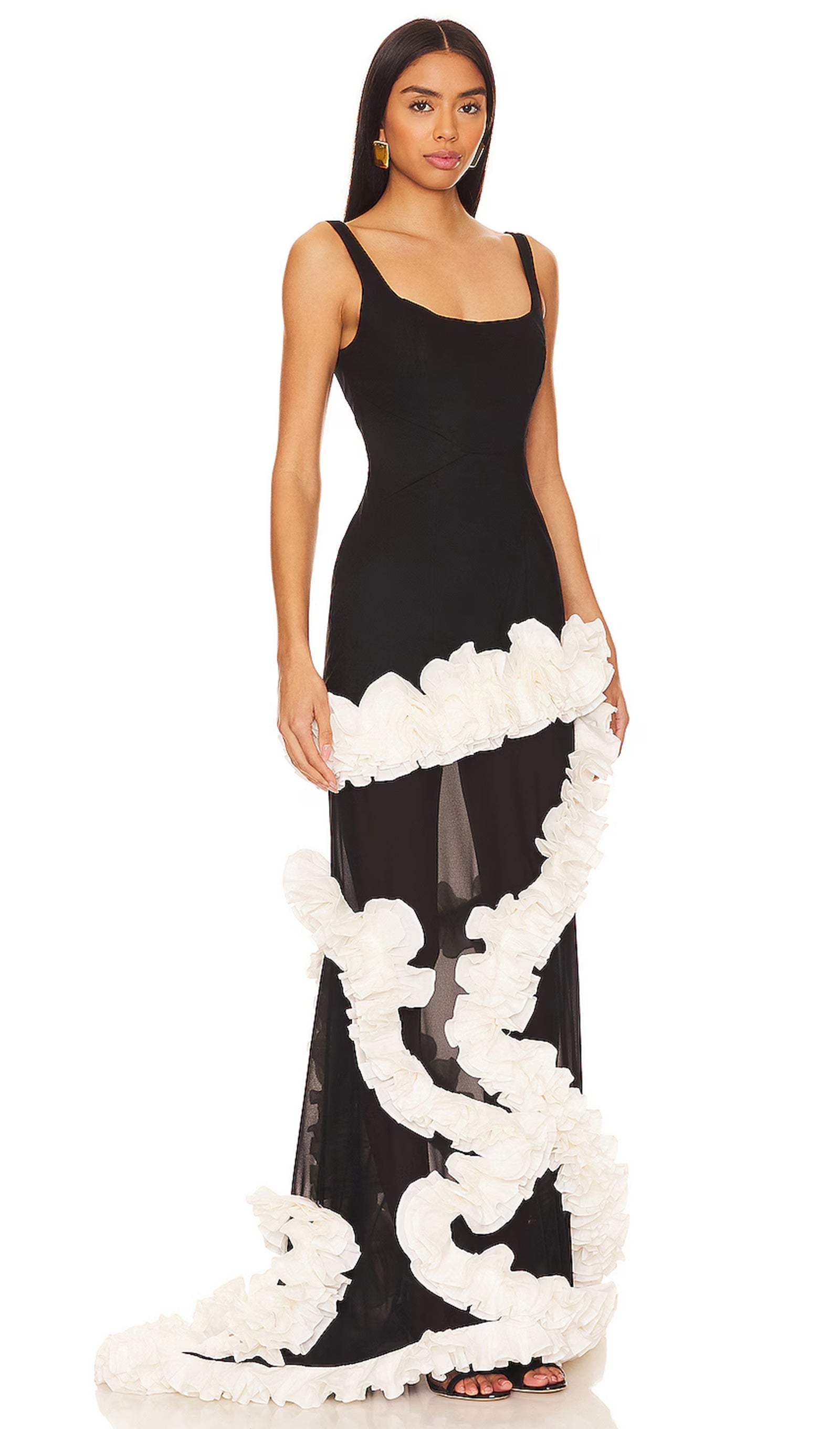 Wisteria Gown Maksi Elbise Siyah & Beyaz