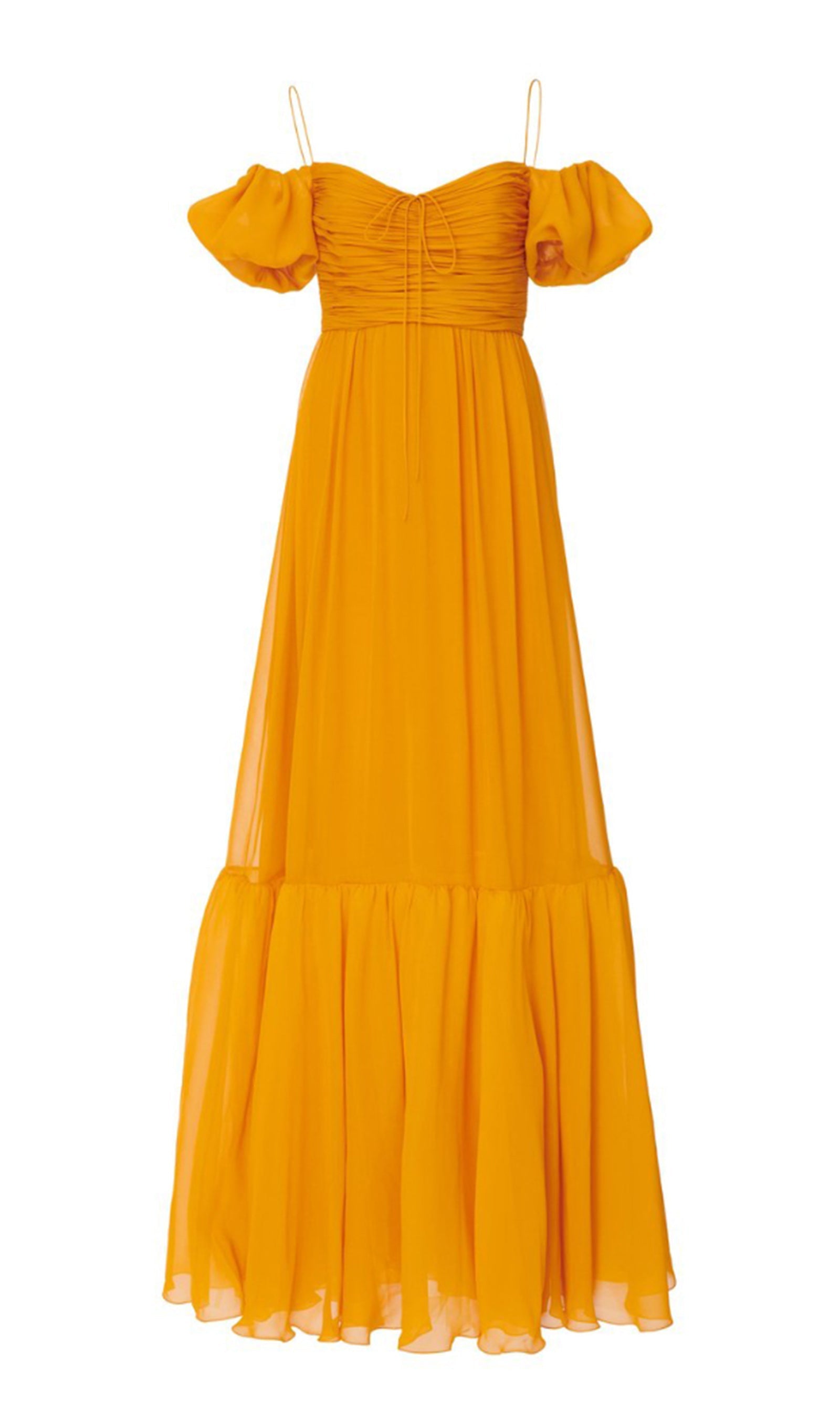 Kapalı Omuz Fit ve Flare Maksi Slip Elbise