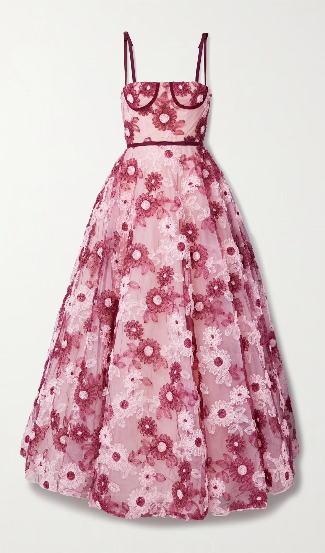 Çiçekli Kurdeleli Maksi Elbise