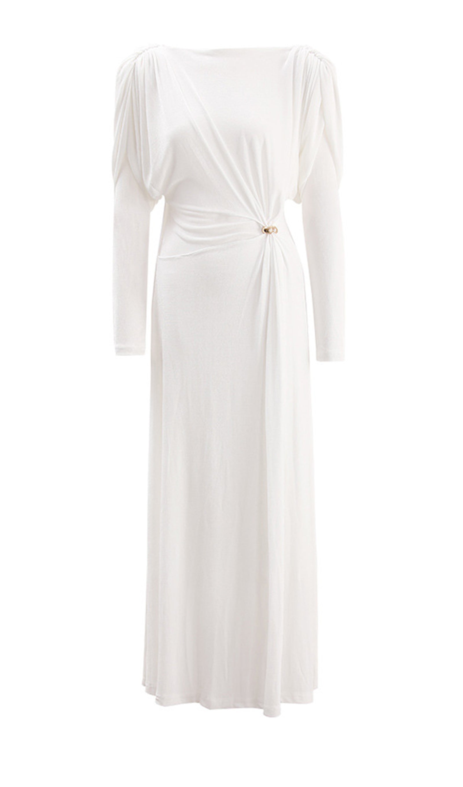 Metalik Dekorlu Maksi Elbise