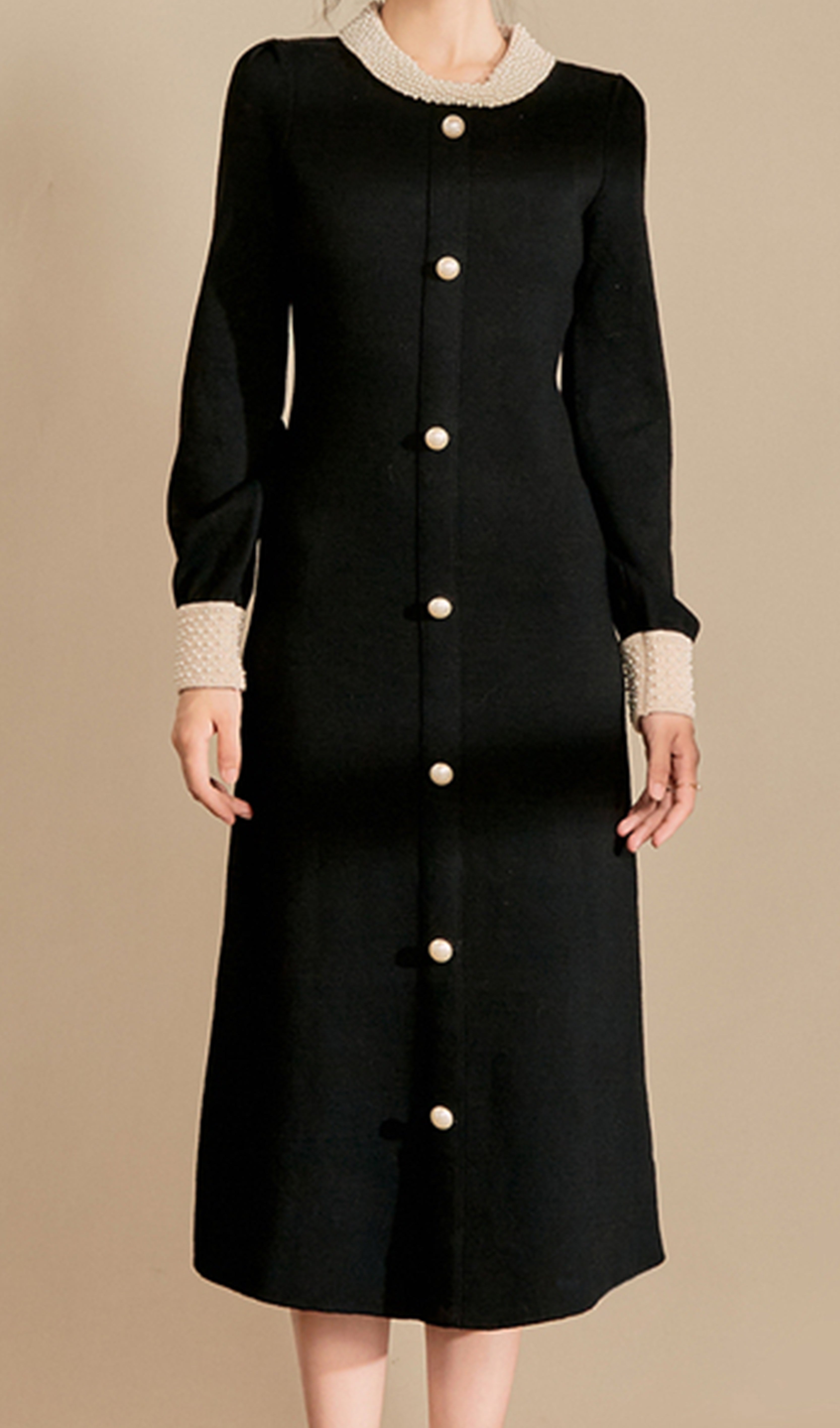 İnci Hepburn Tarzı Örme Midi Elbise