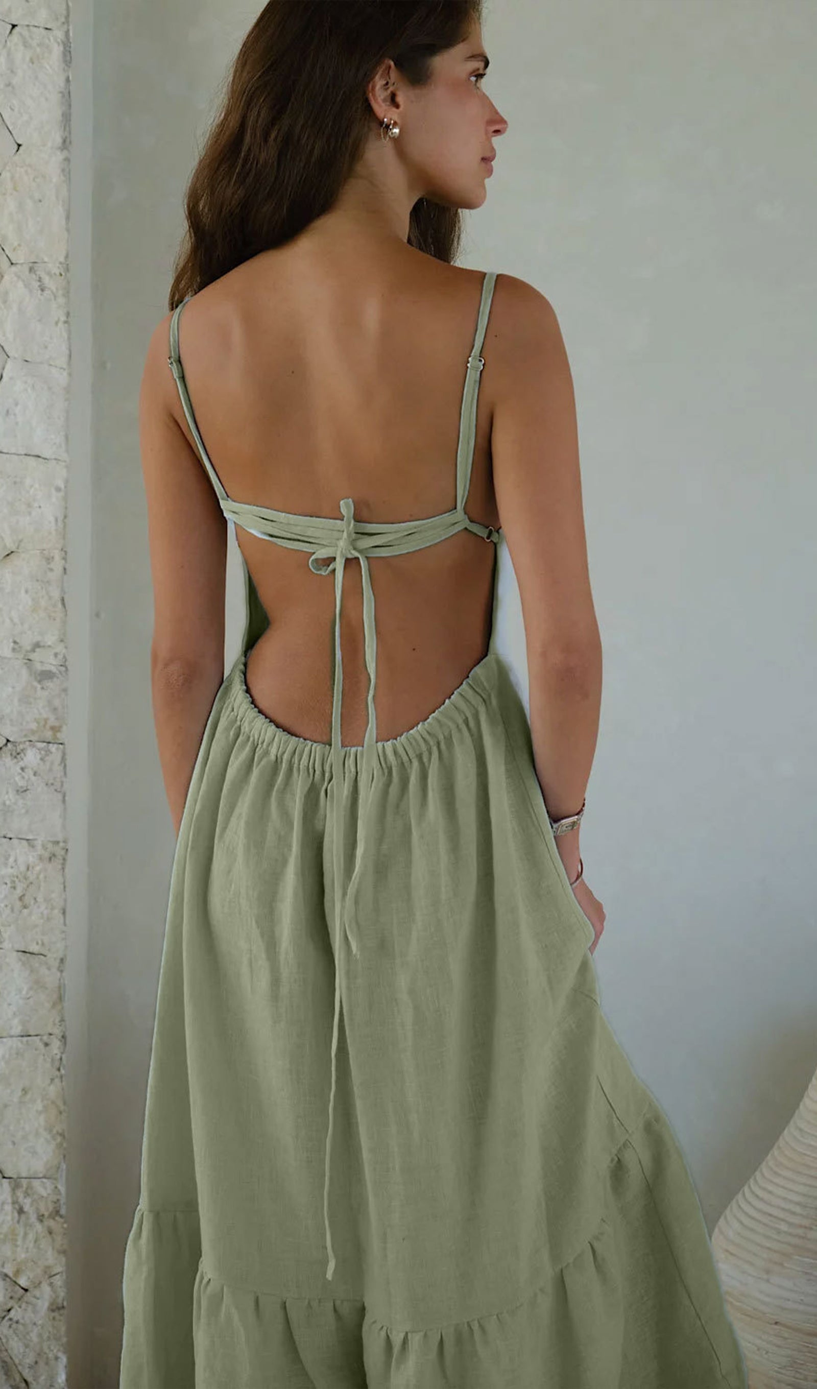 Oralie Solid Maksi Elbise