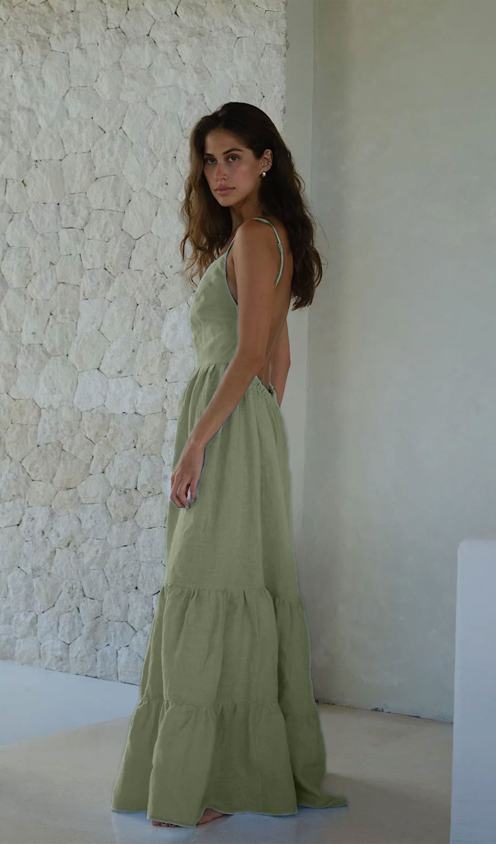 Oralie Solid Maksi Elbise