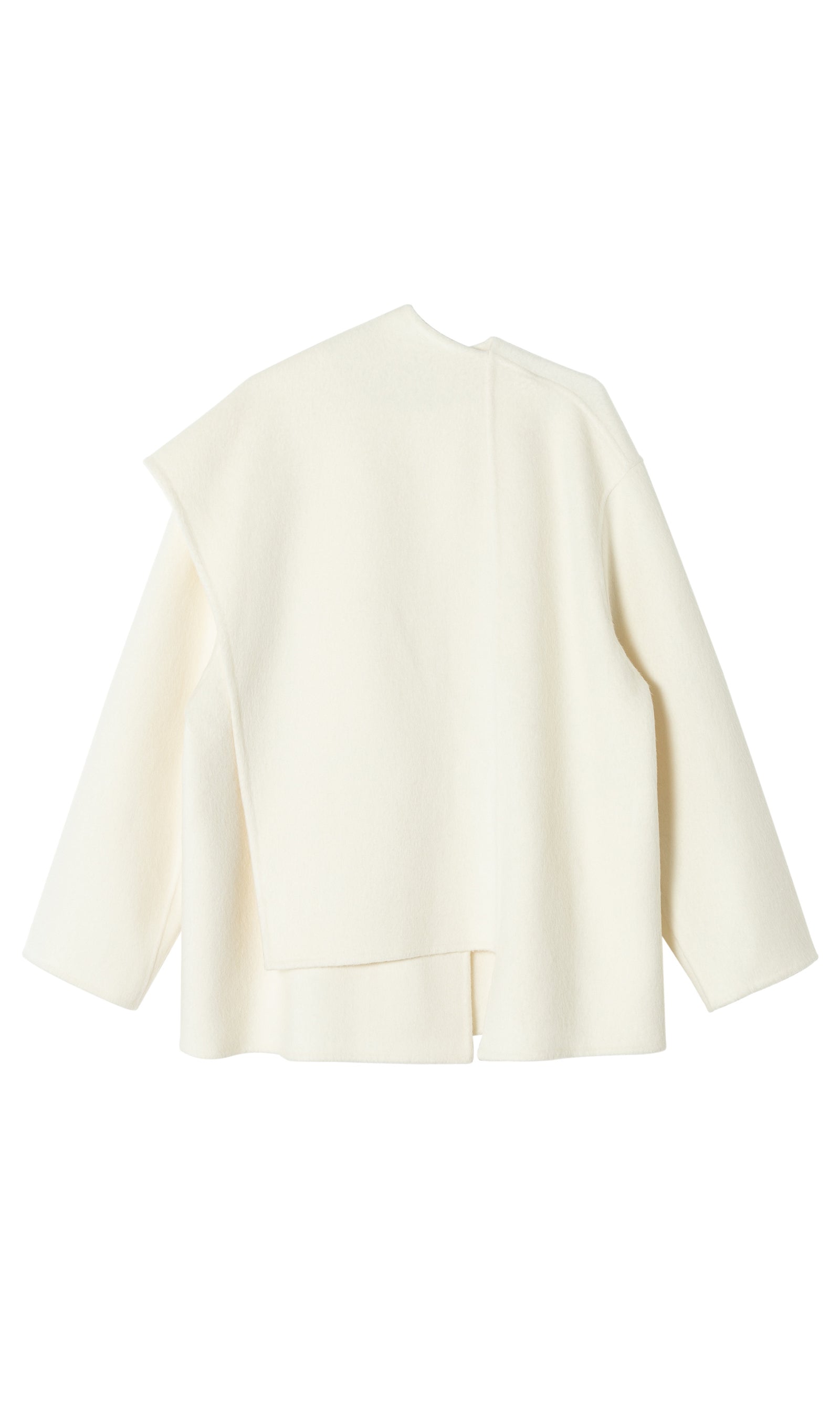 Solid Pelerin Stili Kaban-Beyaz