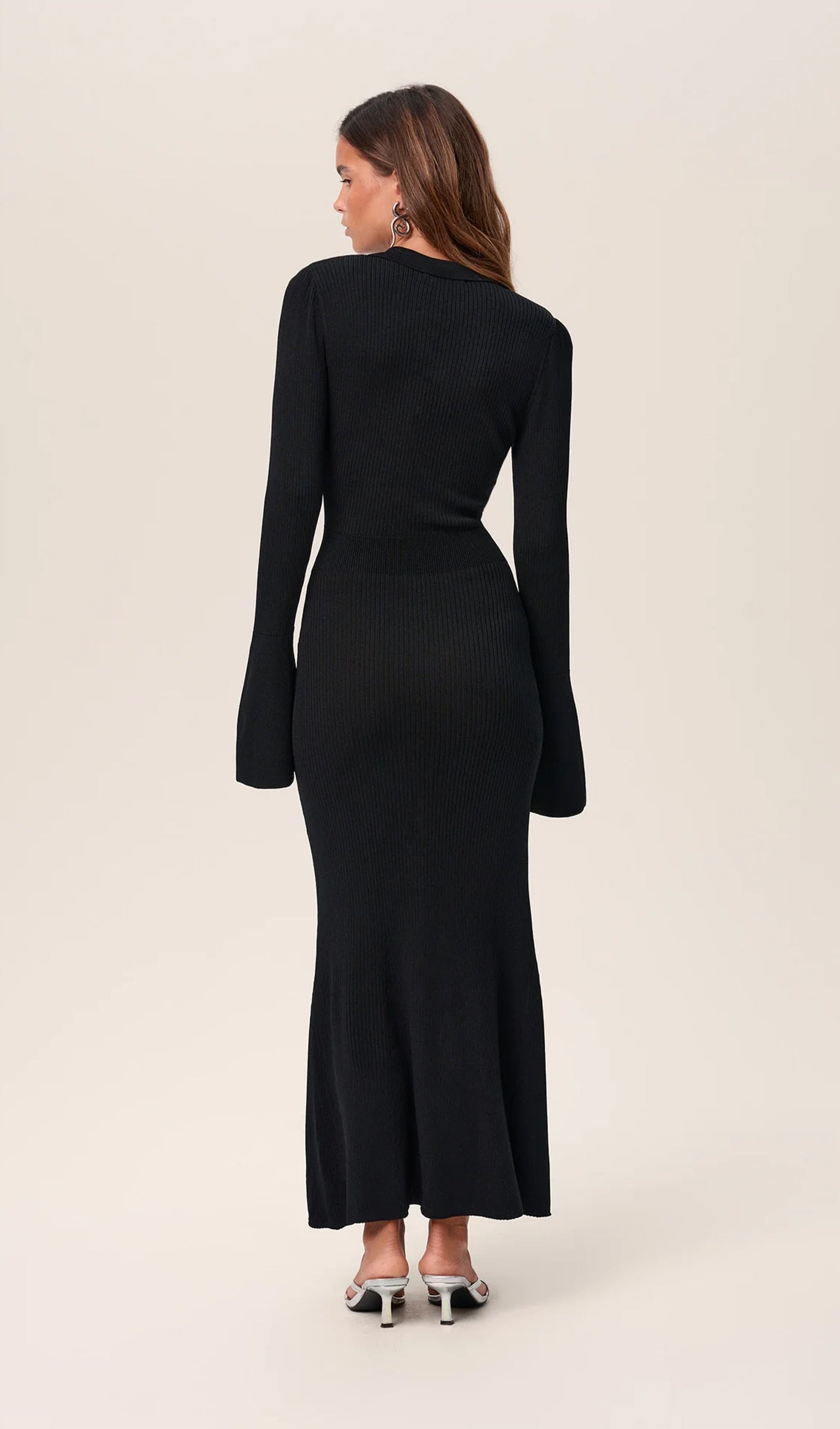 Düz Örme İçi Boş Maksi Elbise