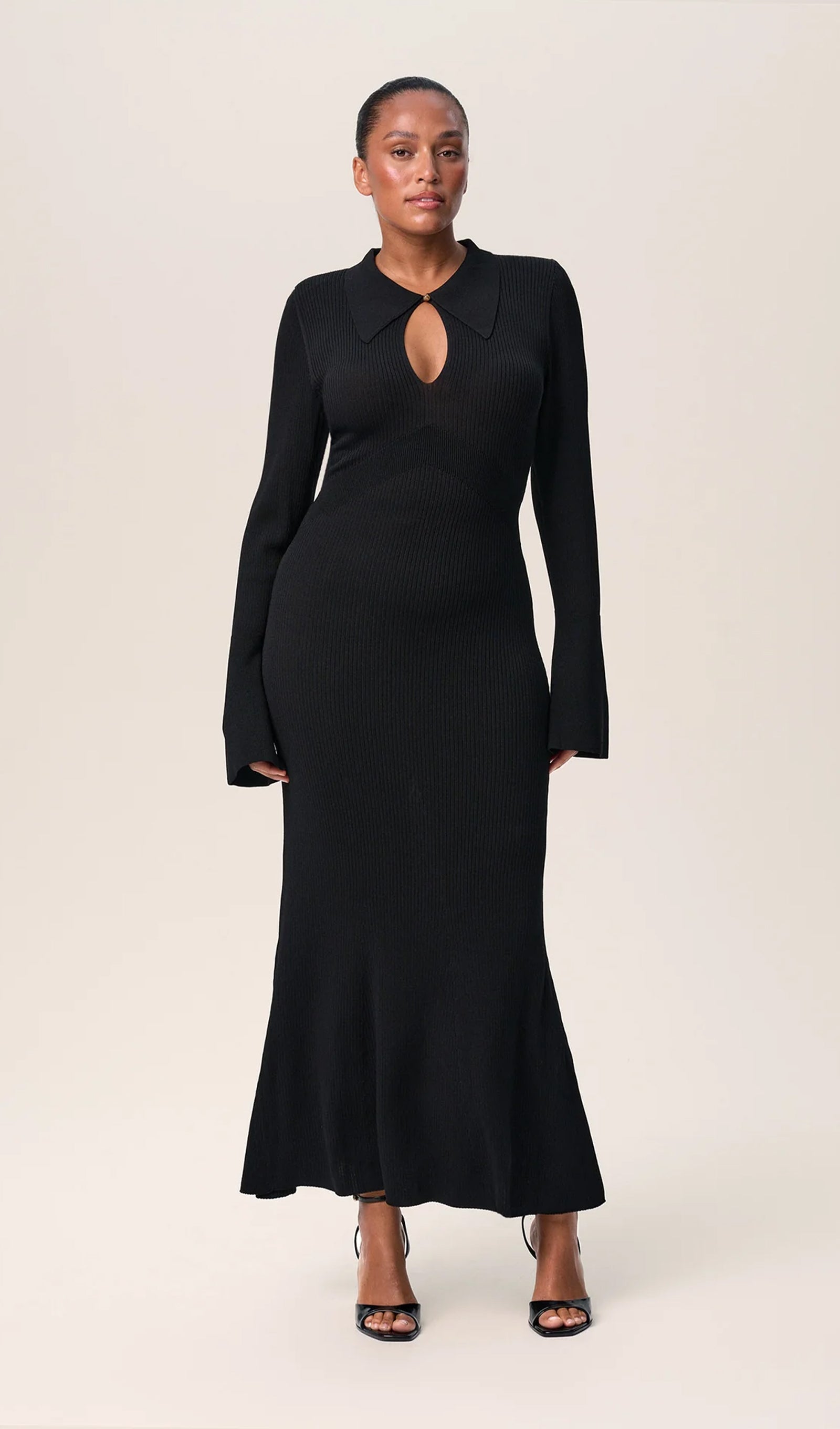 Düz Örme İçi Boş Maksi Elbise