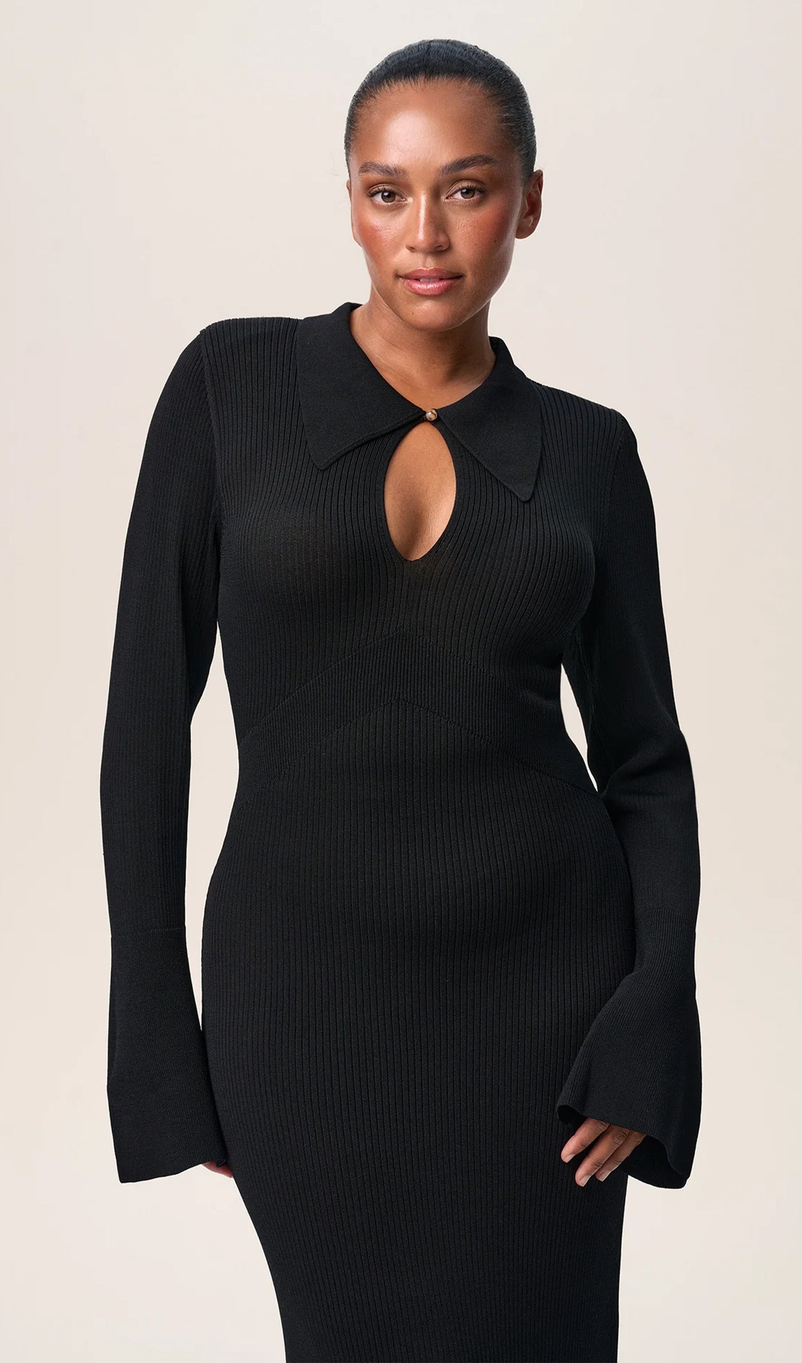 Düz Örme İçi Boş Maksi Elbise