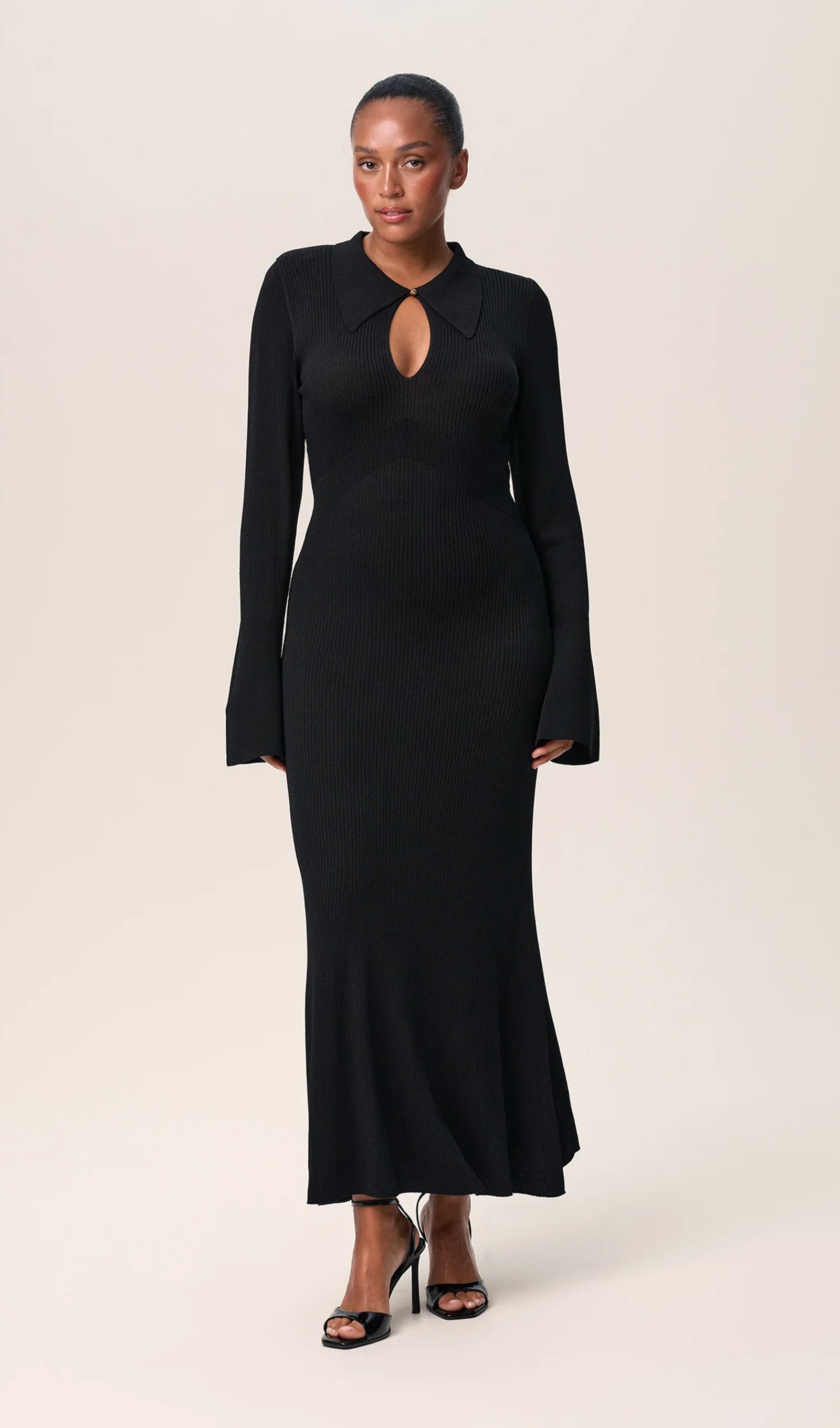 Düz Örme İçi Boş Maksi Elbise