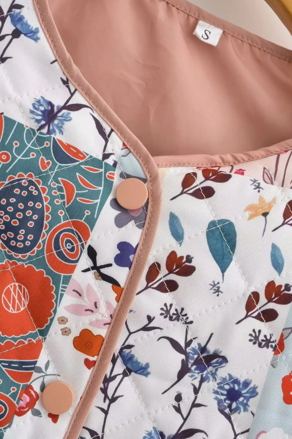 Colorblock Baskılı Pamuklu Ceket