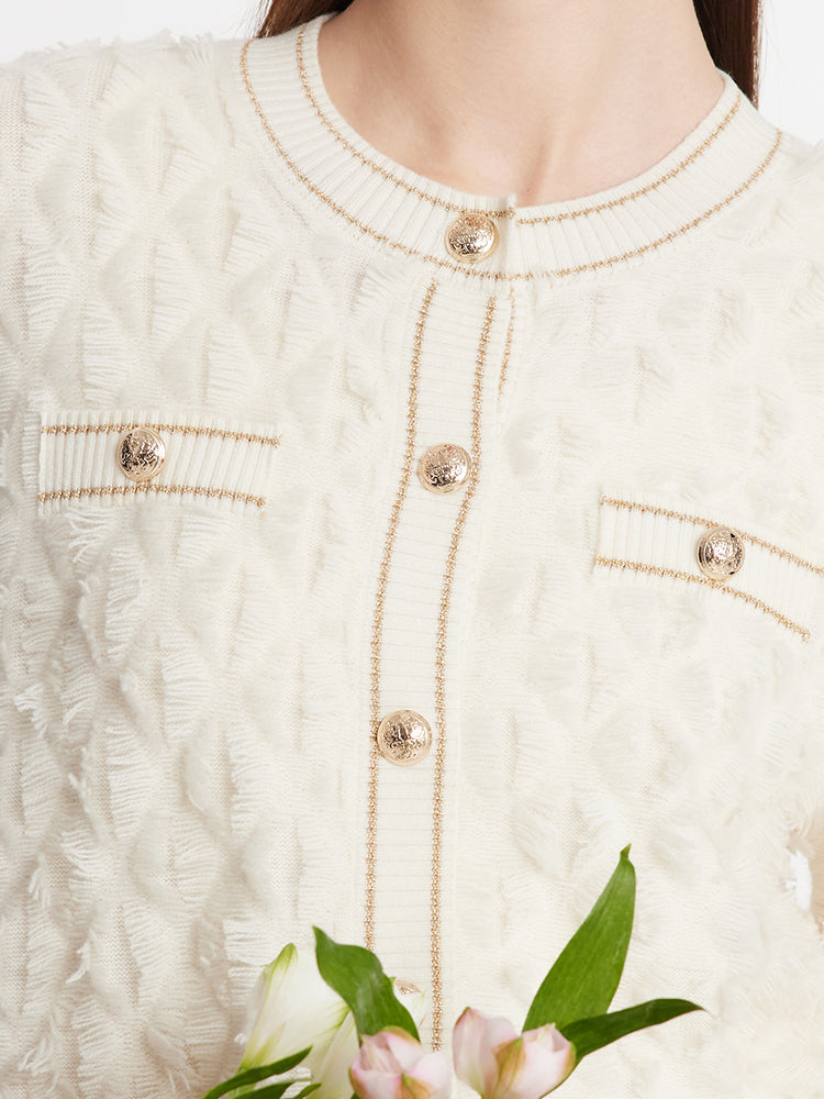 Saf Yün Örme Kadın Hırka