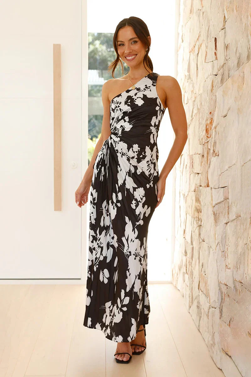 LakenMaxi Elbise - Siyah/Beyaz