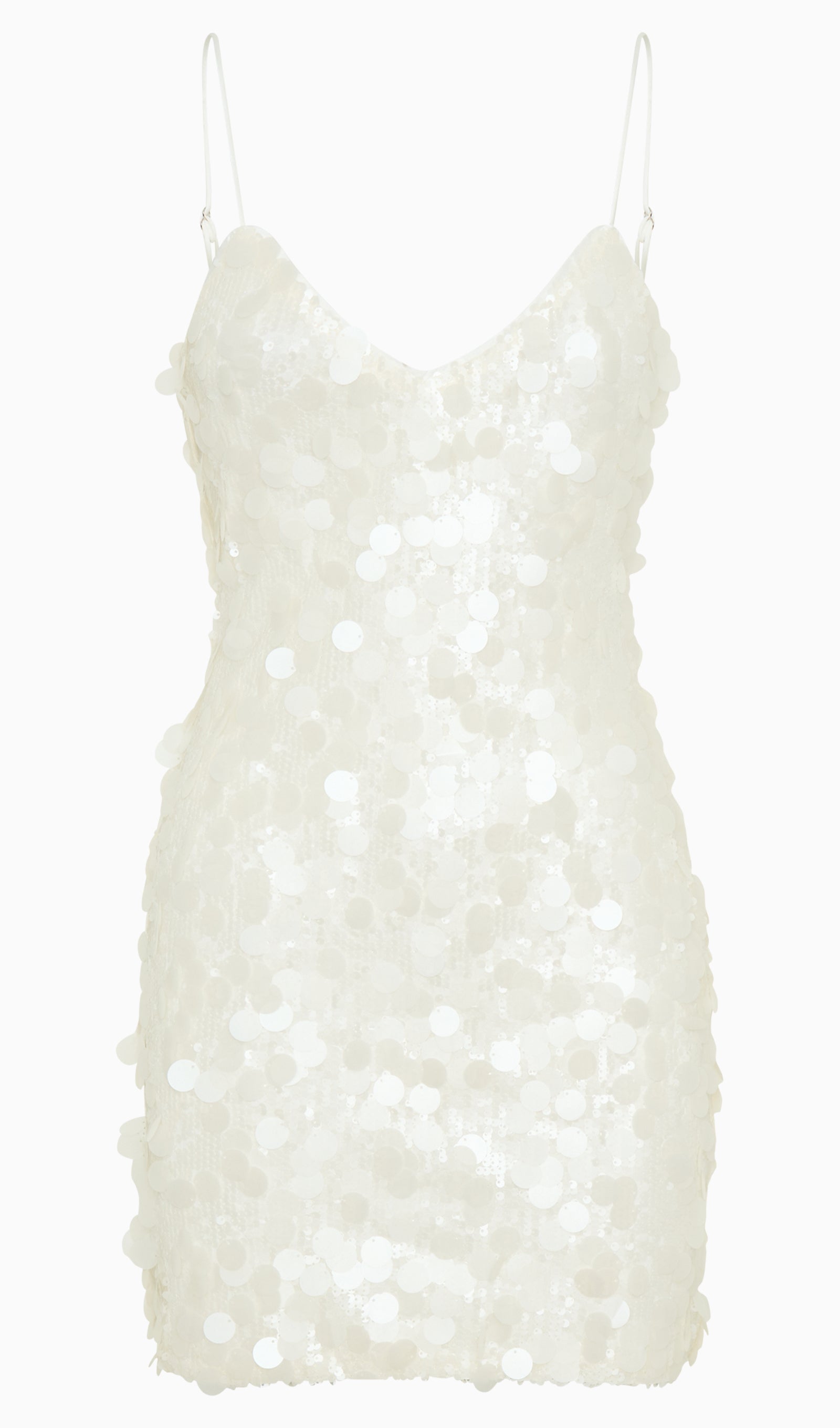 Payetli Mini Elbise - Beyaz