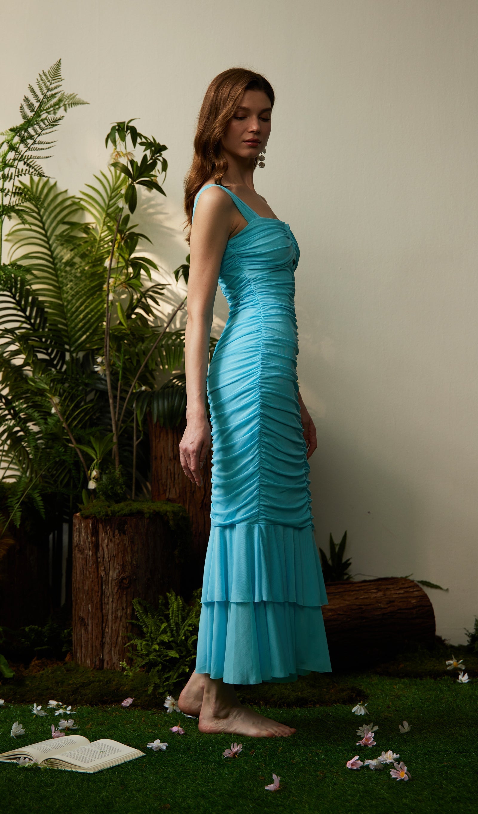 Dantelli Örgü Maksi Elbise