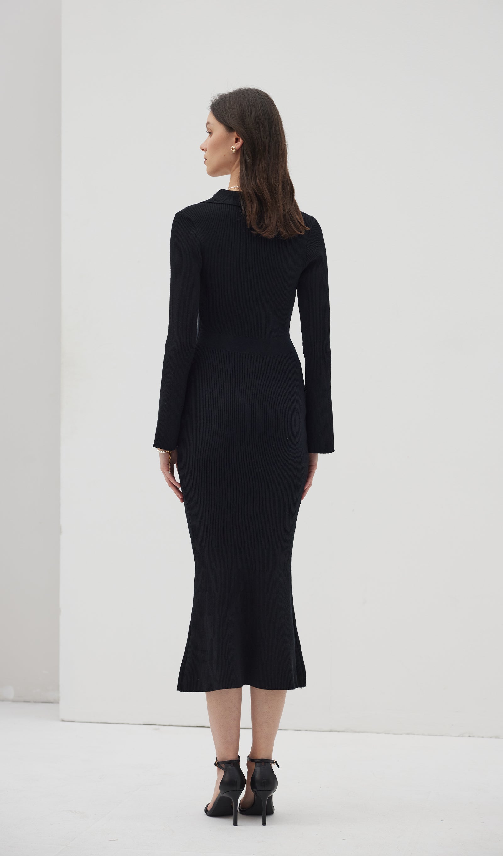 Düz Örme İçi Boş Maksi Elbise