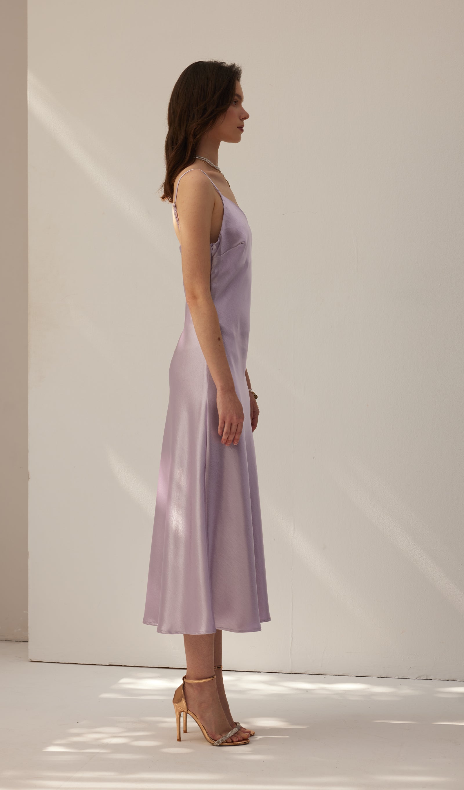 Saten Yelekli Midi Elbise