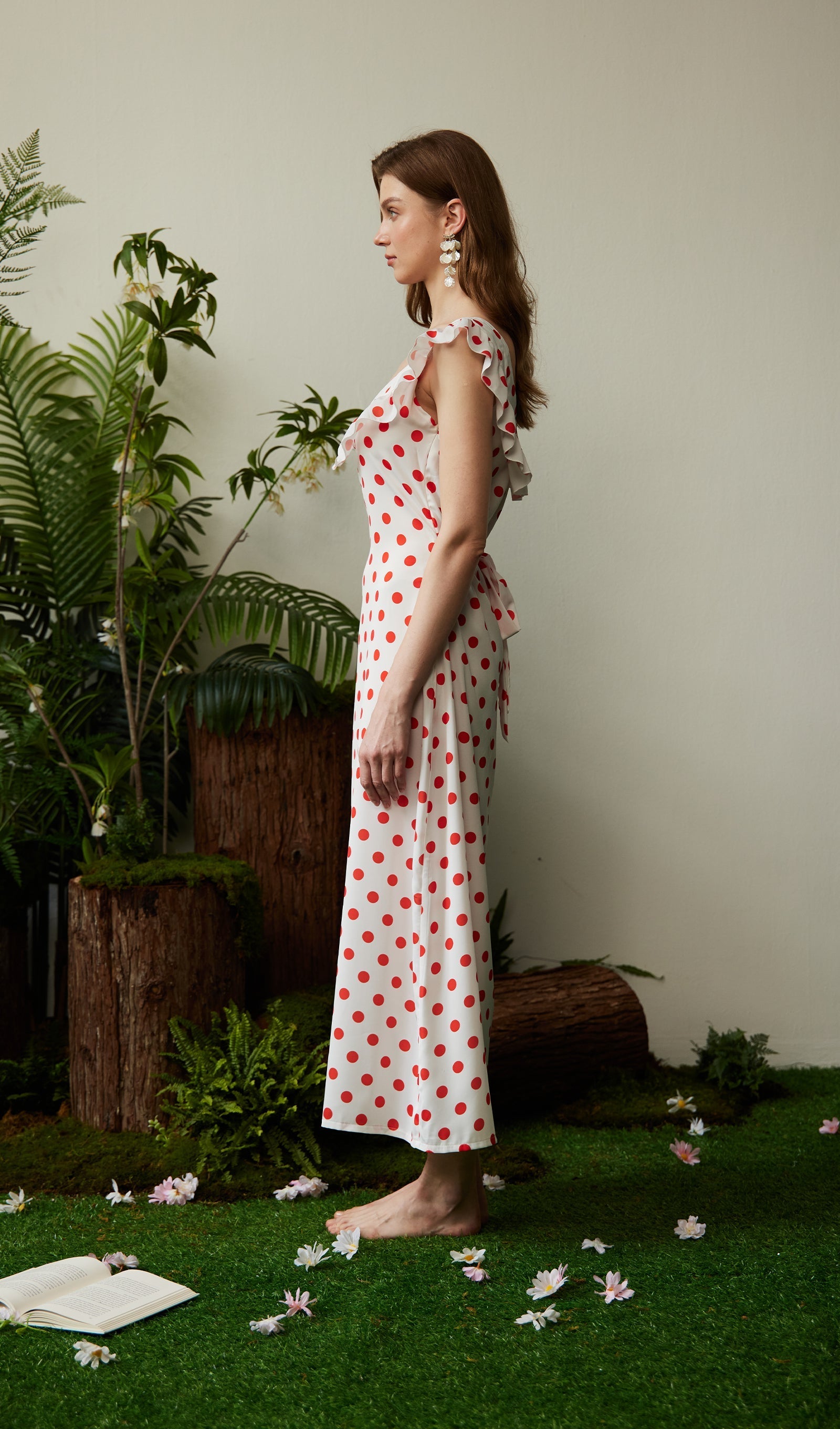 Puantiyeli Maksi Elbise