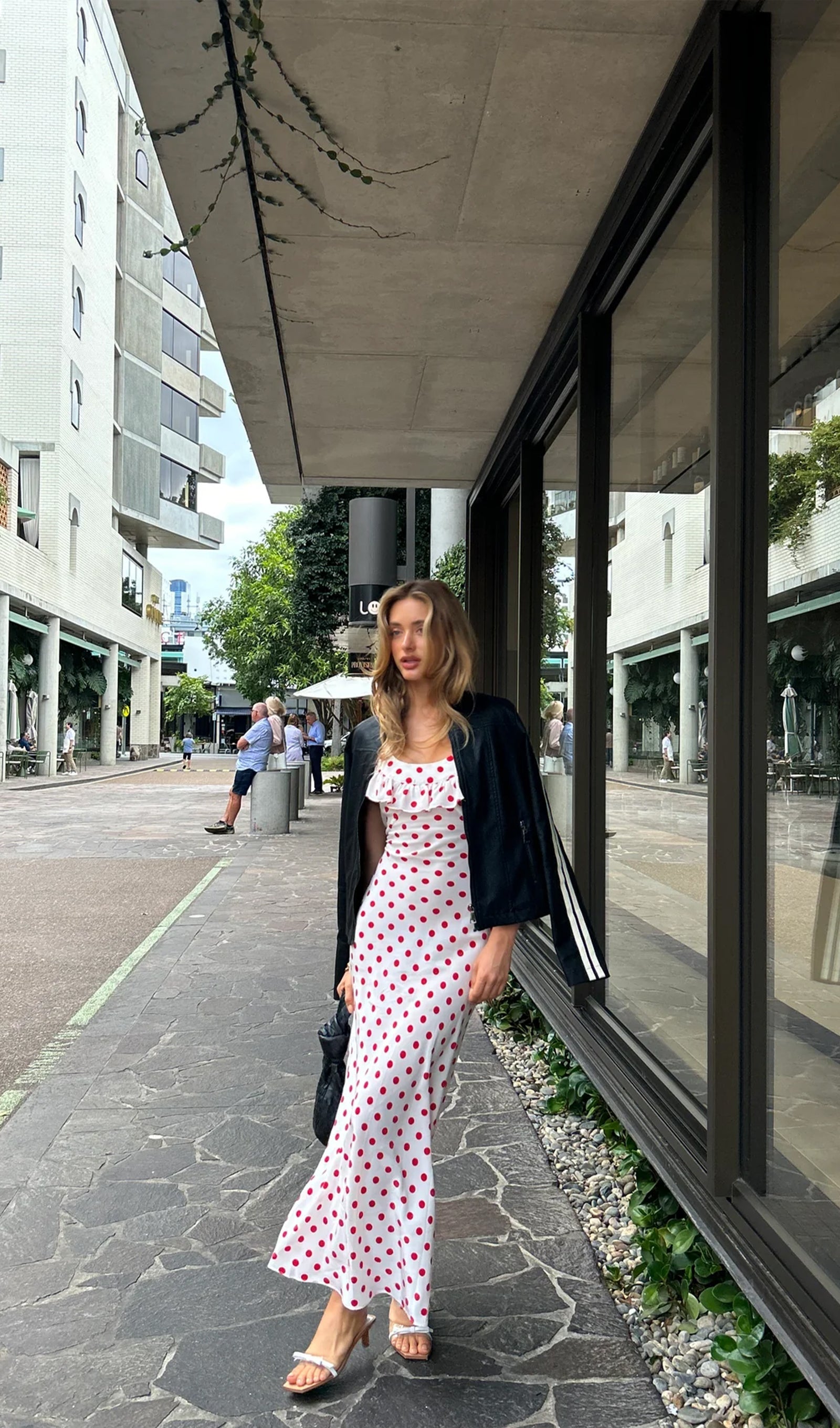 Puantiyeli Maksi Elbise