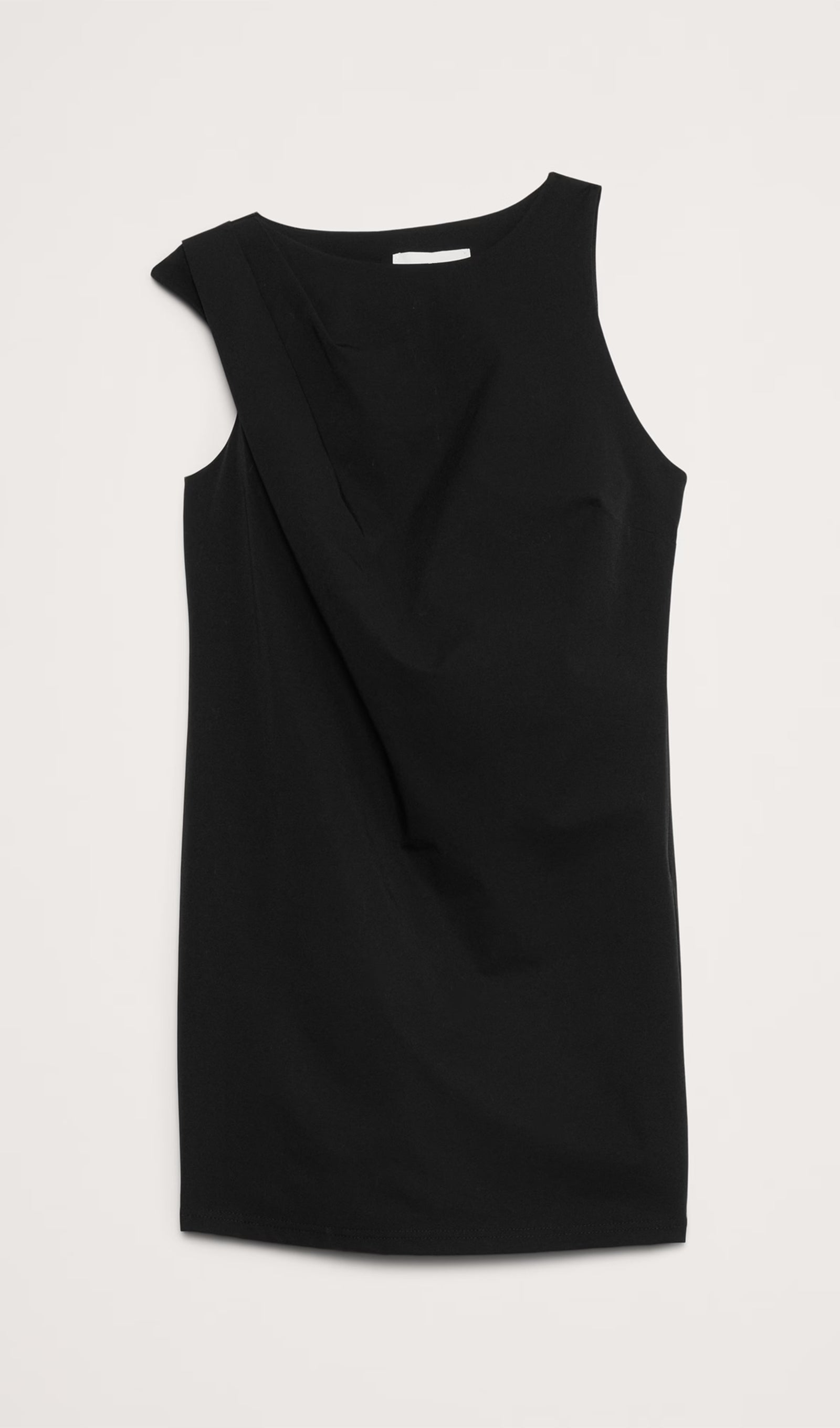 Streç Dökümlü Vardiyalı Mini Elbise