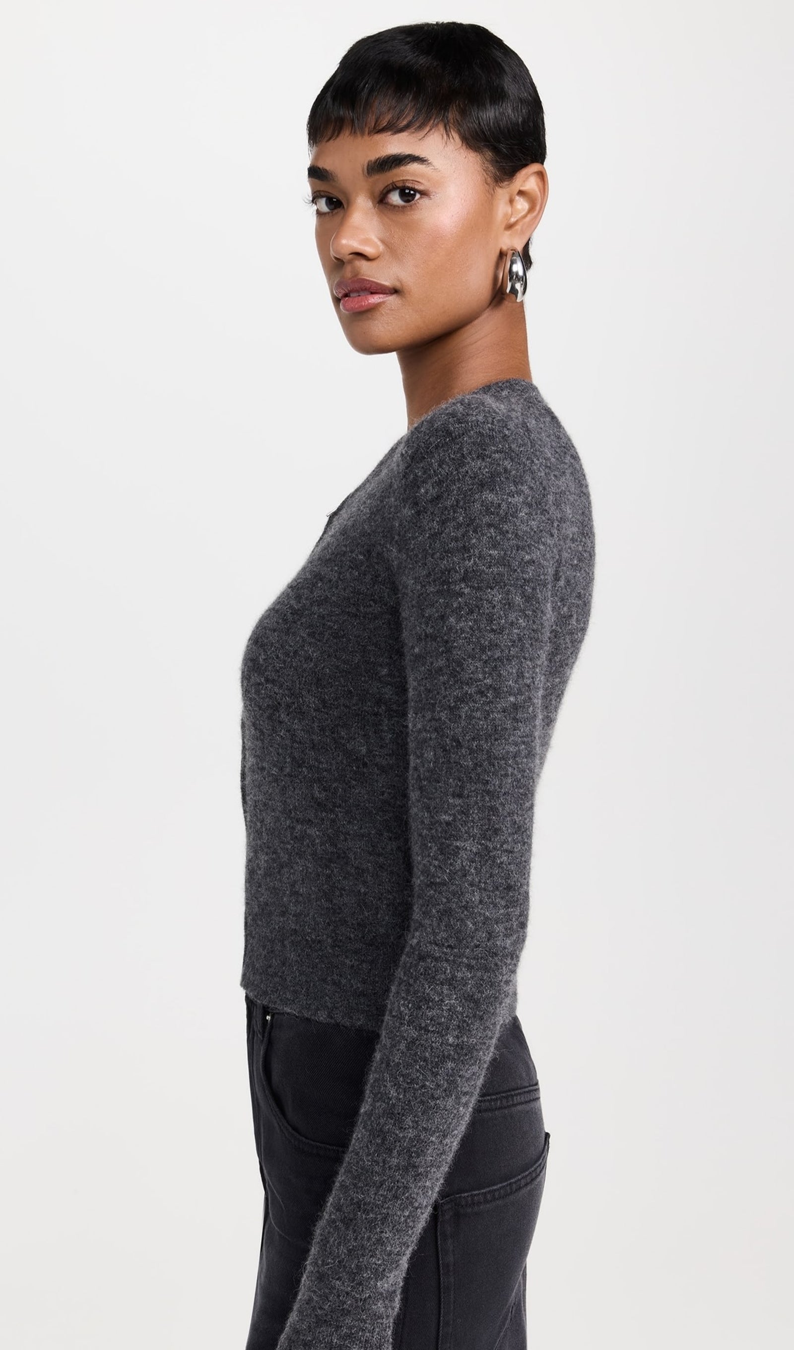 Yün Gri Hırka Üst