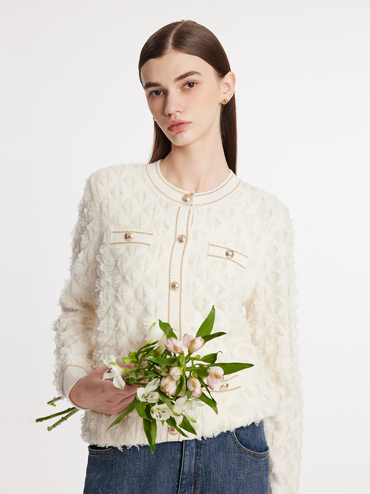 Saf Yün Örme Kadın Hırka