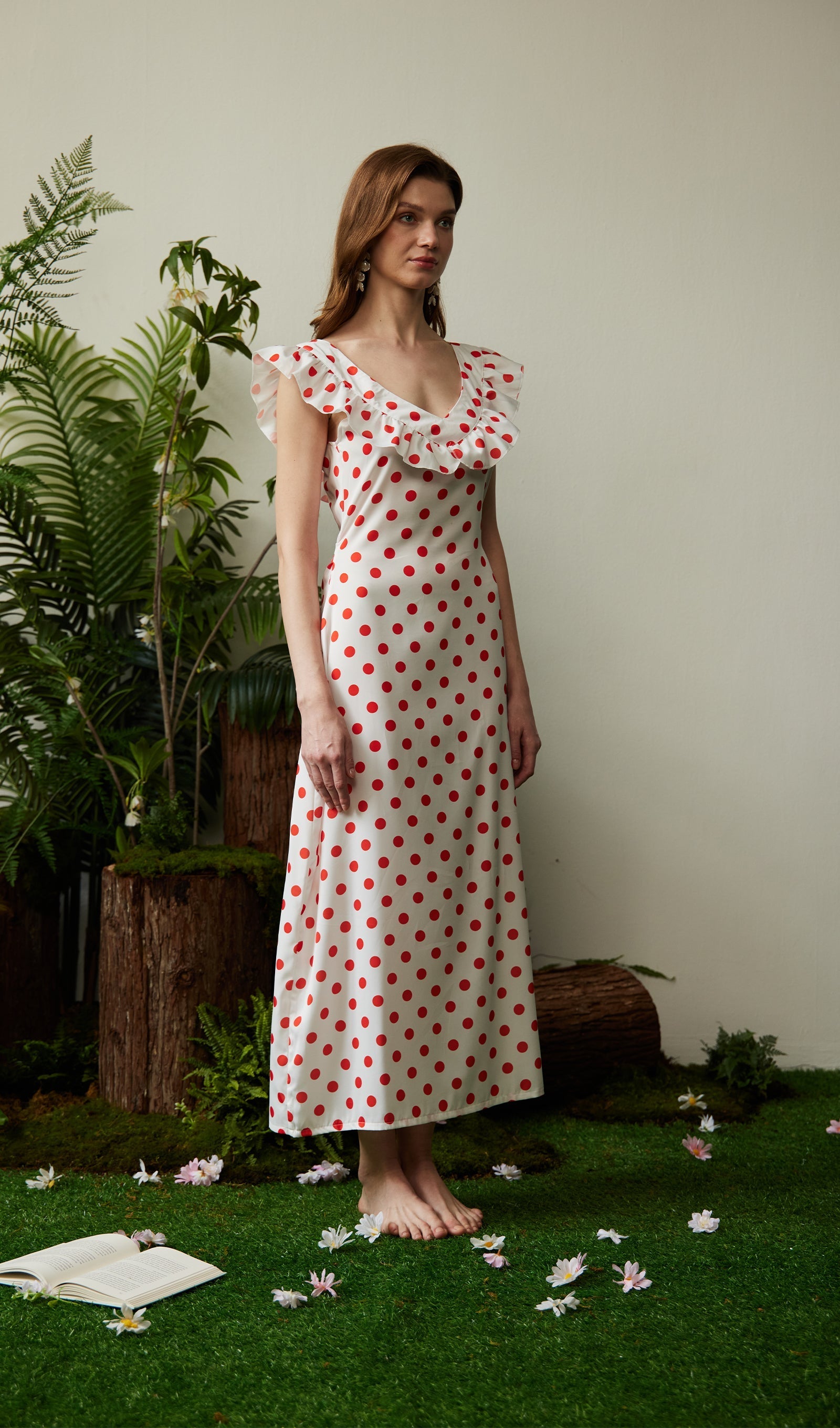 Puantiyeli Maksi Elbise