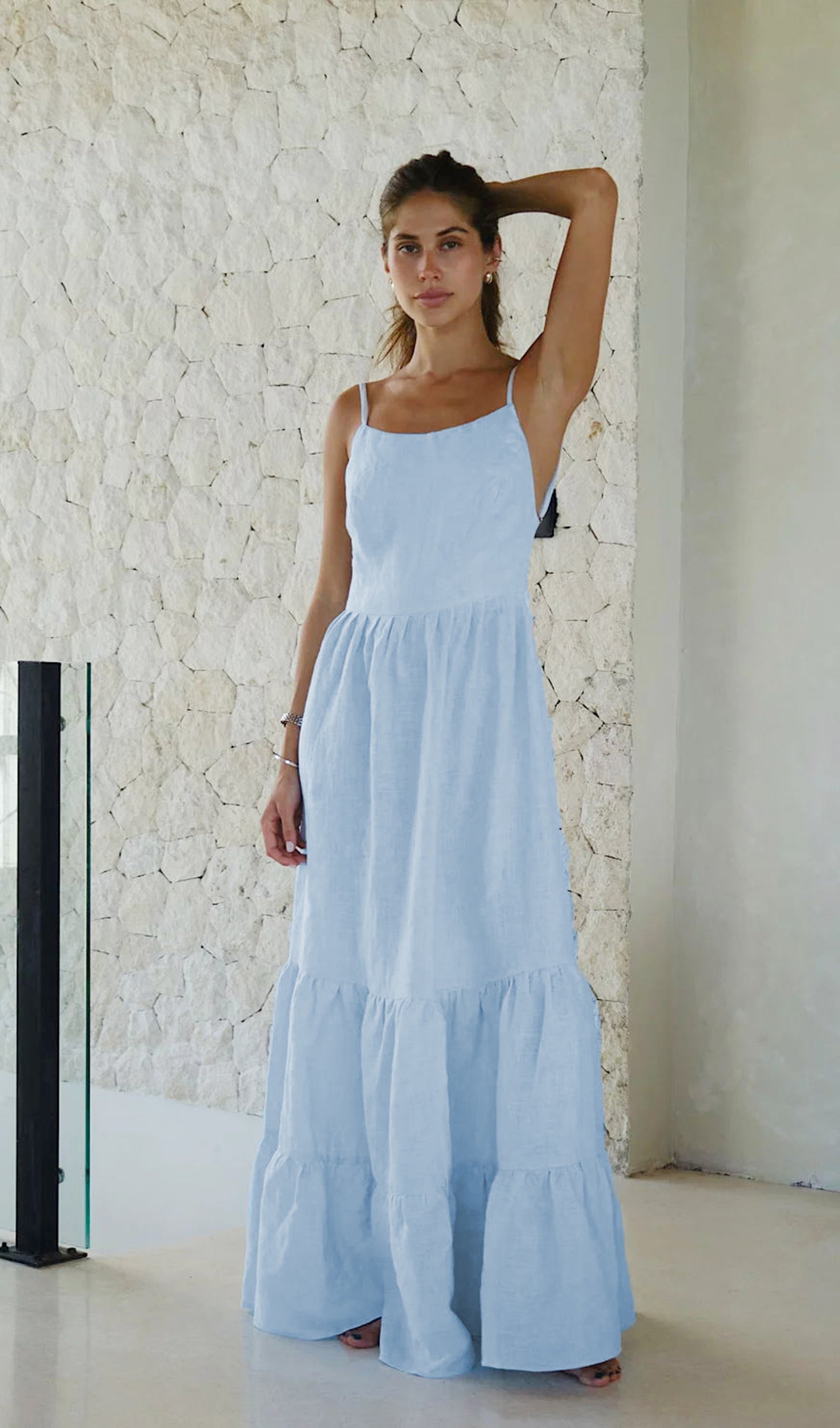 Oralie Solid Maksi Elbise