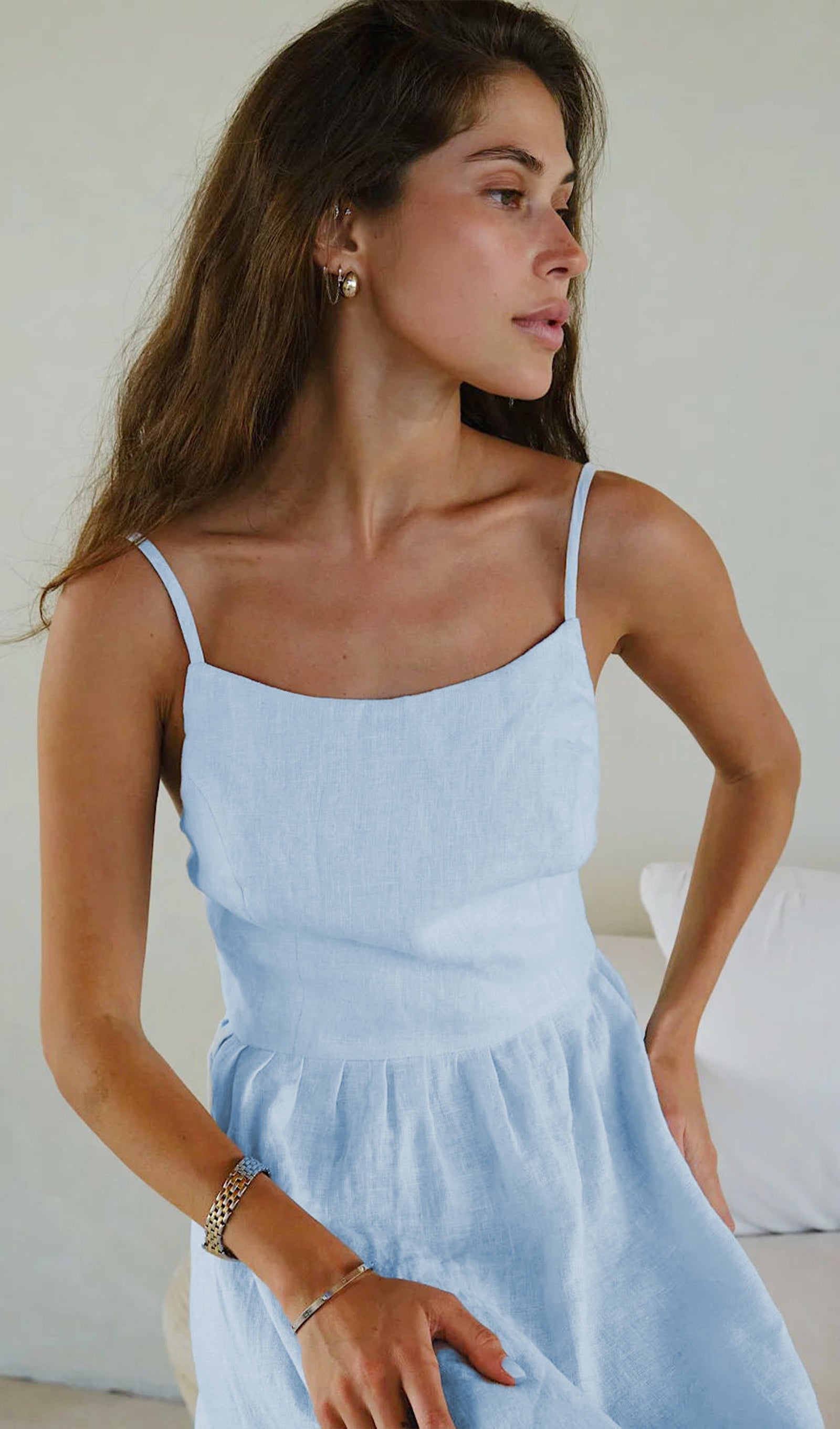 Oralie Solid Maksi Elbise