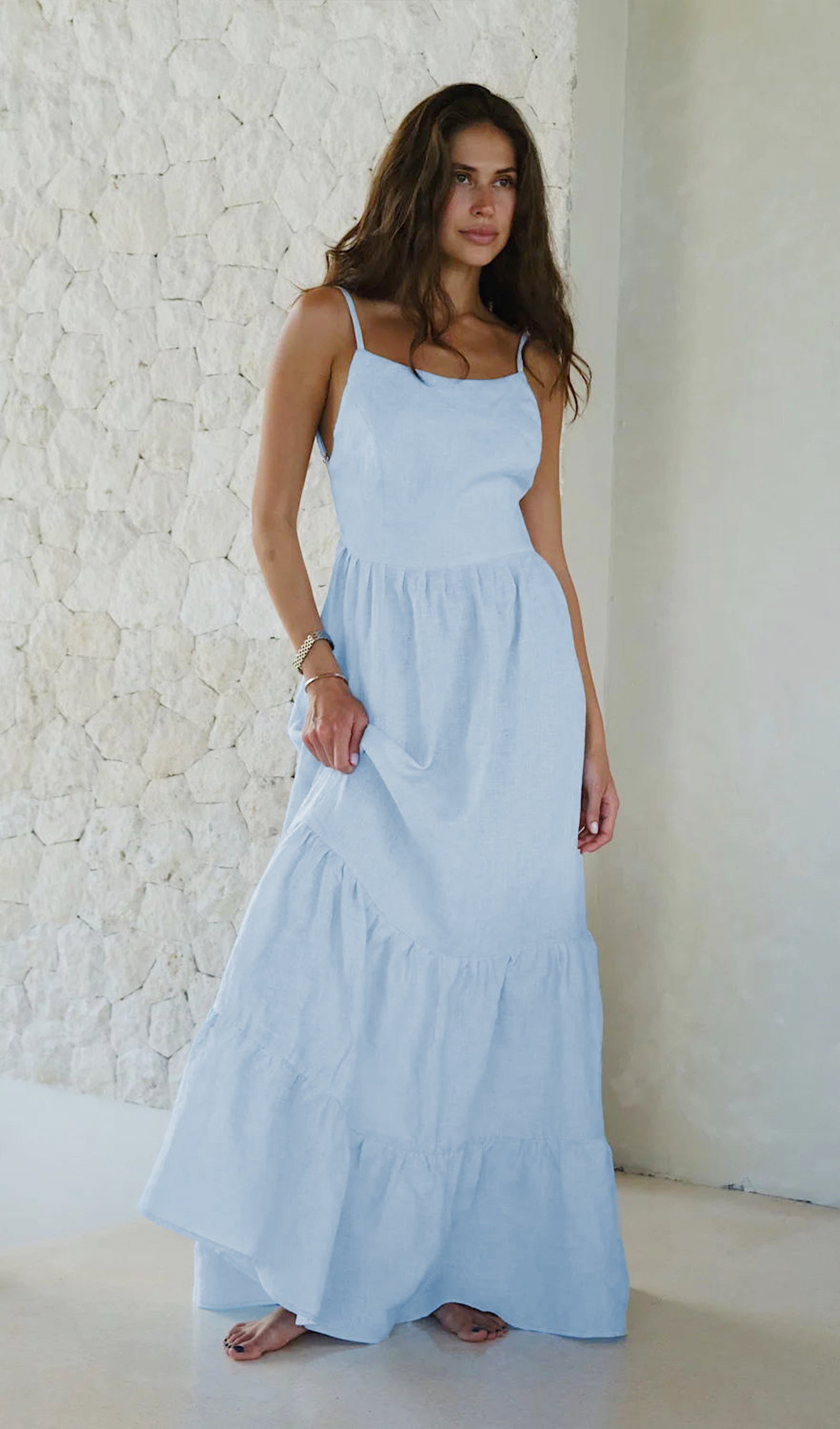 Oralie Solid Maksi Elbise