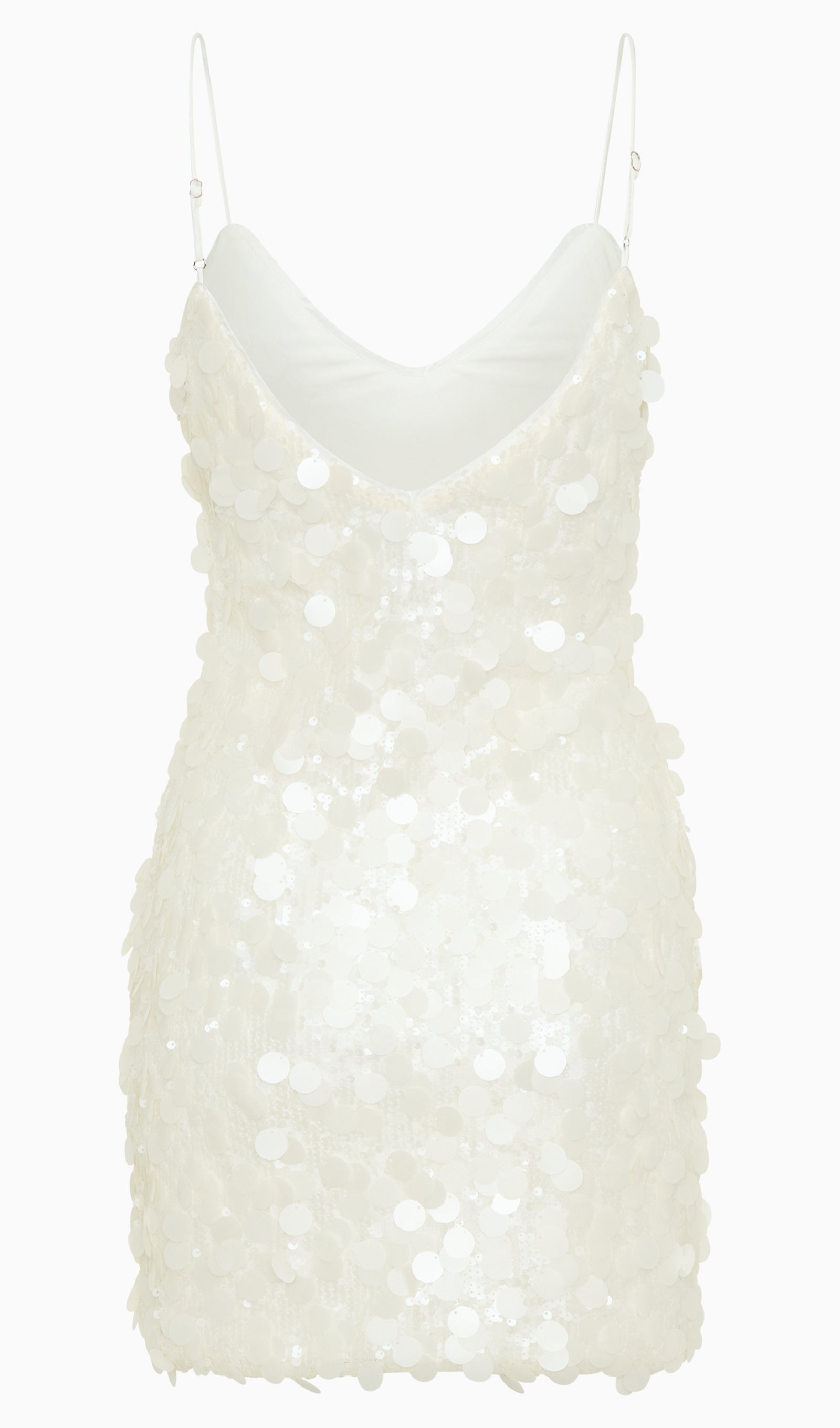 Payetli Mini Elbise - Beyaz