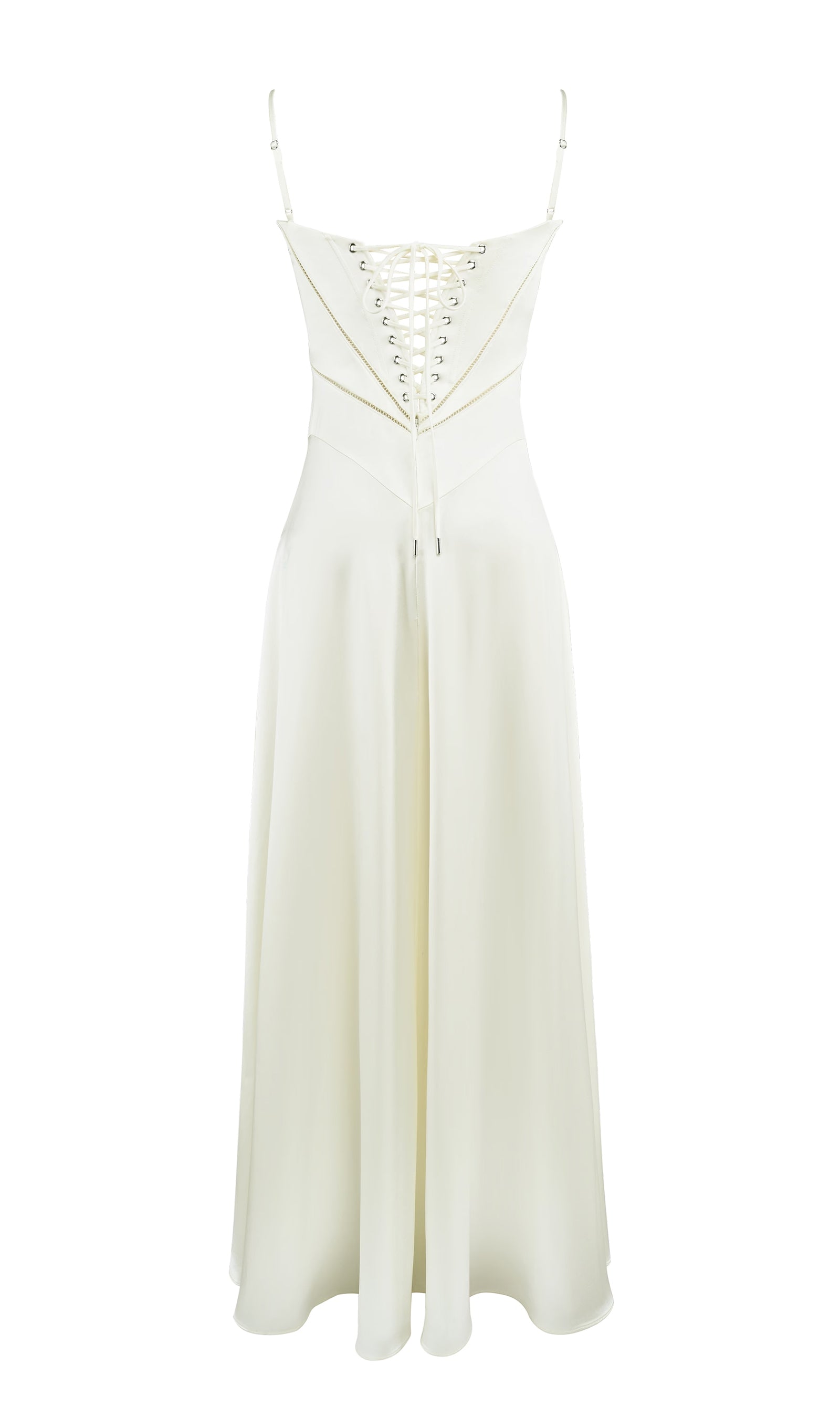 Saten Dantelli Maksi Elbise