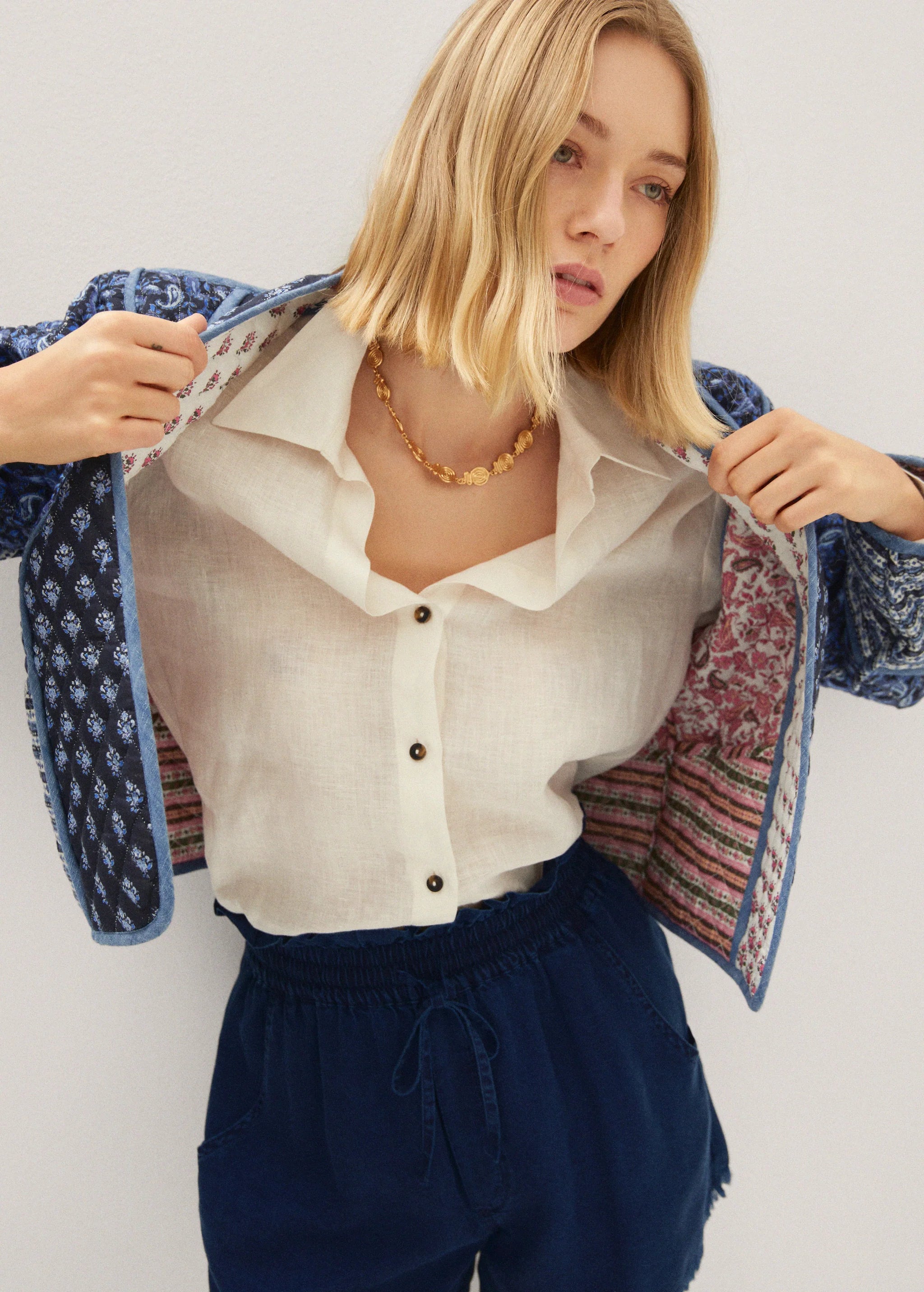 Kapitone Çift Taraflı Baskılı Ceket